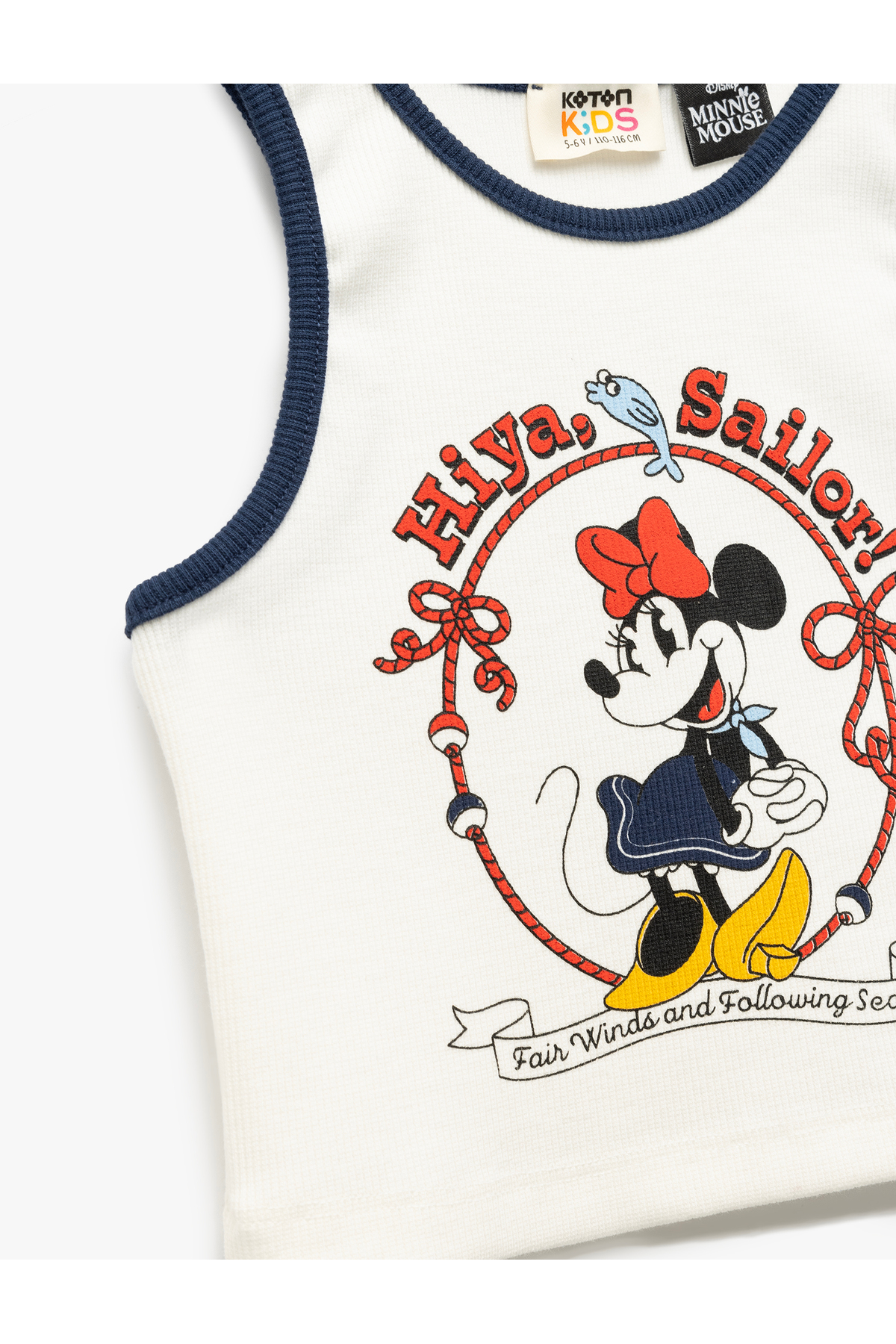 Minnie Mouse Lisanslı Baskılı Kaşkorse Kolsuz Crop Atlet