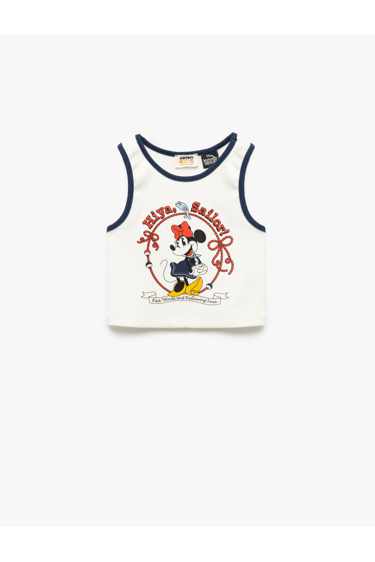 Minnie Mouse Lisanslı Baskılı Kaşkorse Kolsuz Crop Atlet