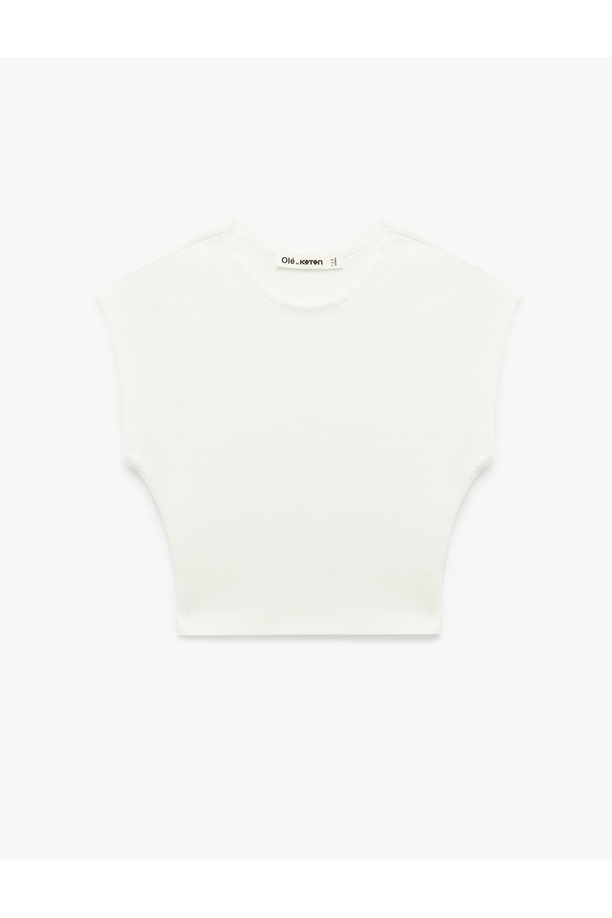 Modal Karışımlı Slim Fit Bisiklet Yaka Kolsuz Crop Tişört