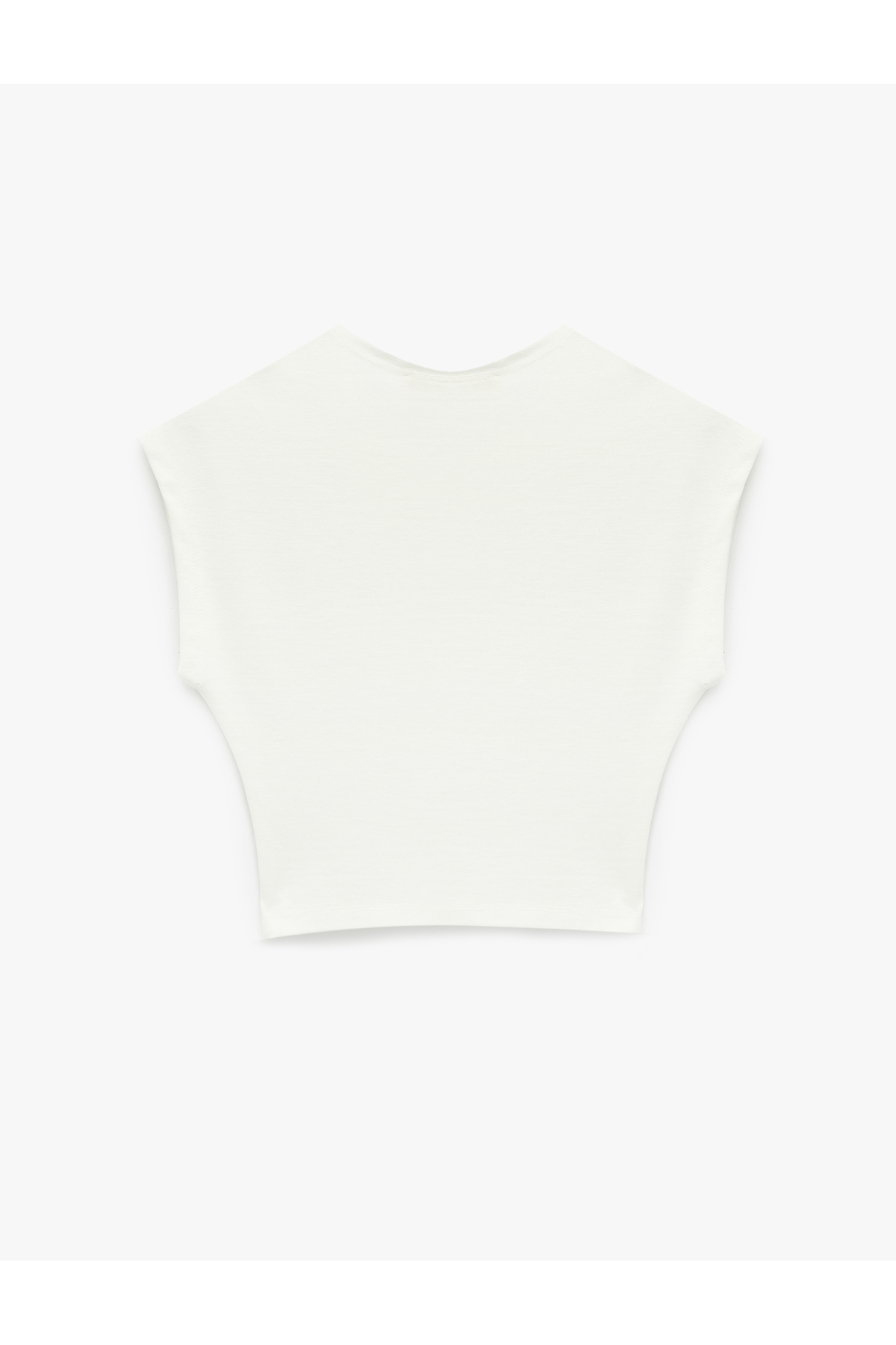 Modal Karışımlı Slim Fit Bisiklet Yaka Kolsuz Crop Tişört