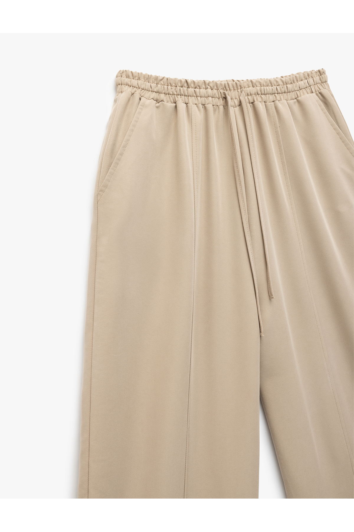 Modal Kumaş Beli Bağcıklı Cepli Balon Fit Pantolon