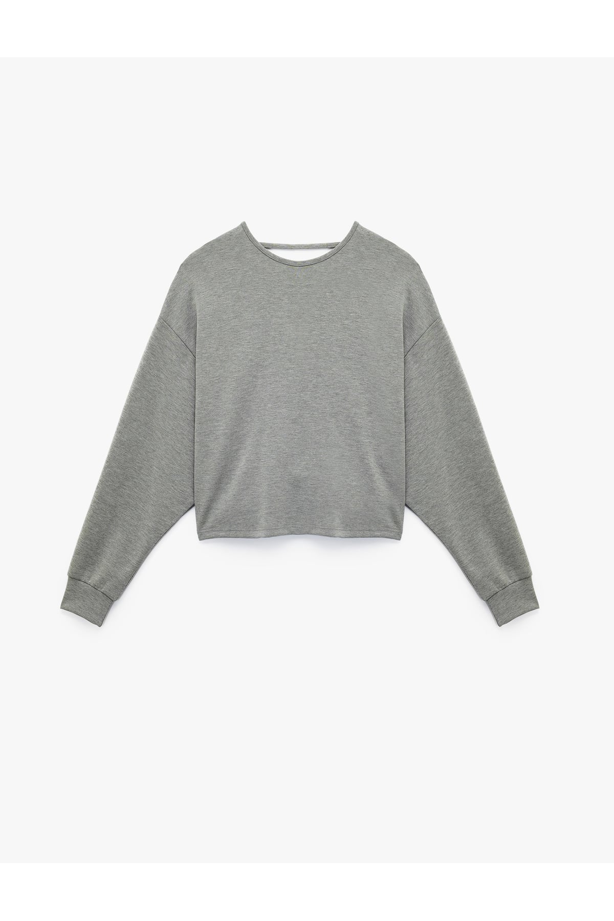 Modal Kumaş Kayık Yaka Uzun Kollu Arkası Pencere Detaylı Sweatshirt