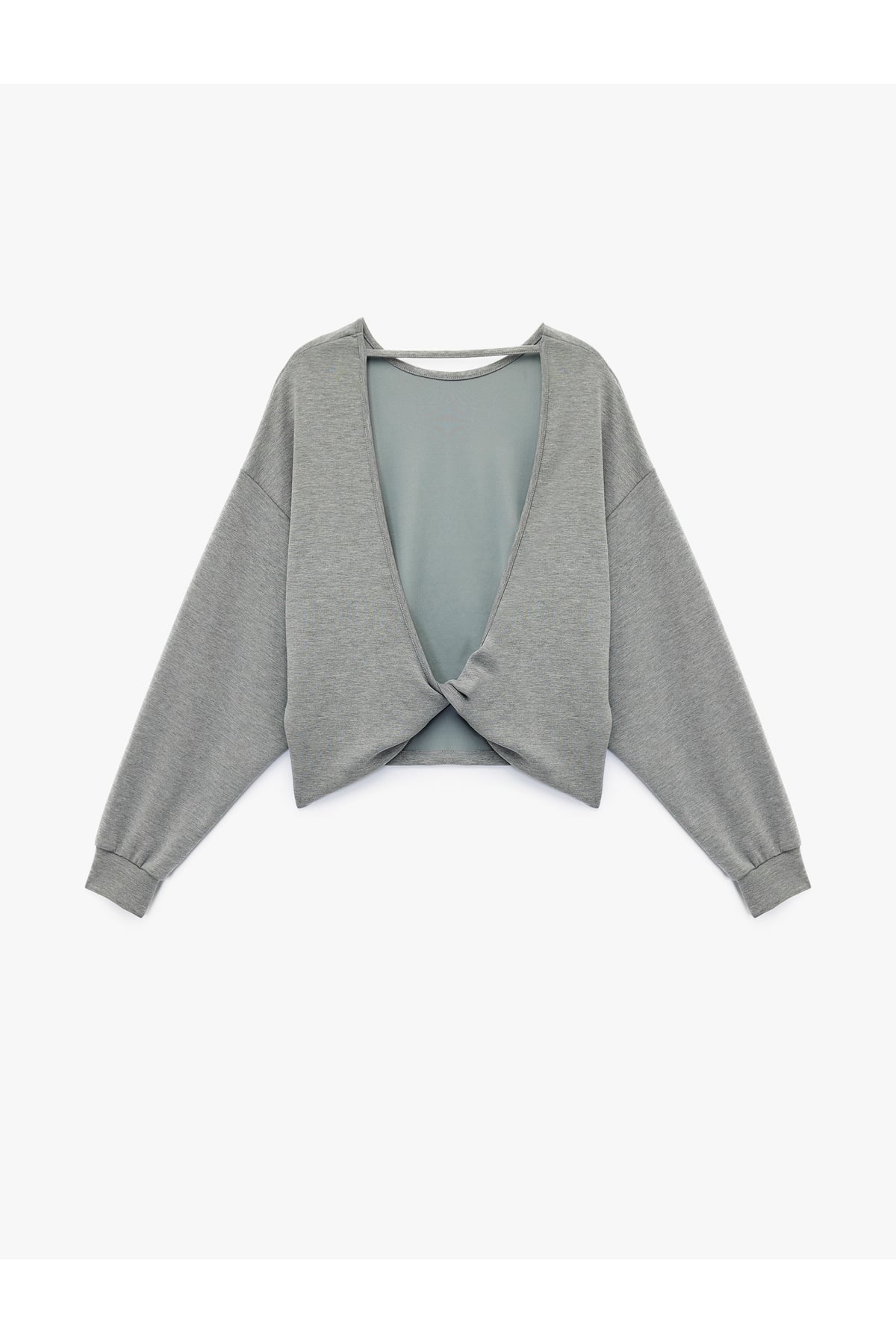 Modal Kumaş Kayık Yaka Uzun Kollu Arkası Pencere Detaylı Sweatshirt