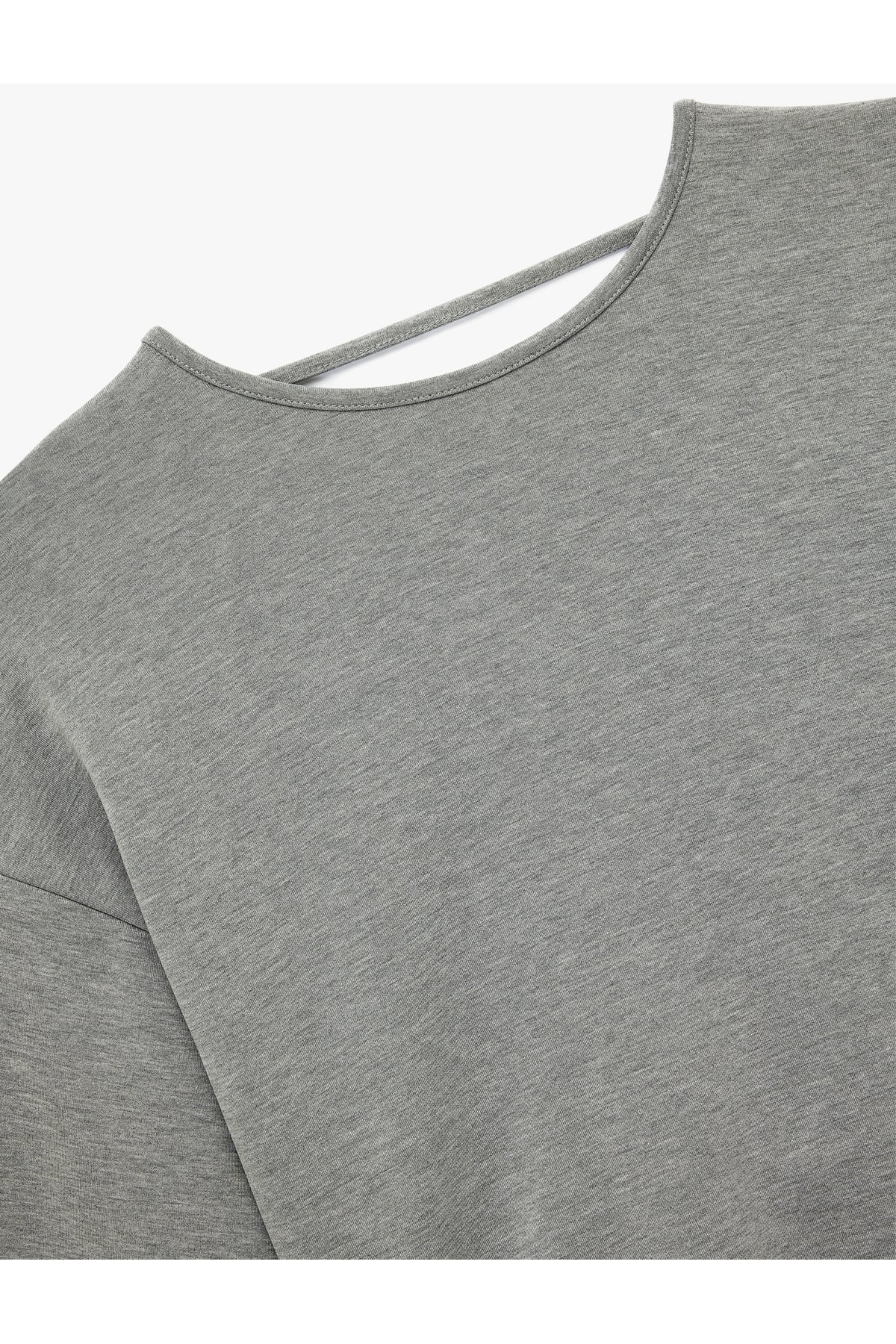 Modal Kumaş Kayık Yaka Uzun Kollu Arkası Pencere Detaylı Sweatshirt