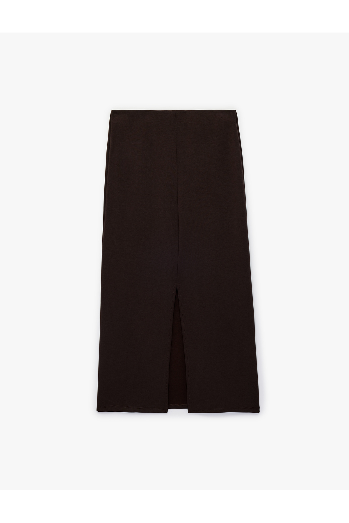 Modal Kumaş Slim Fit Yırtmaçlı Midi Kalem Etek