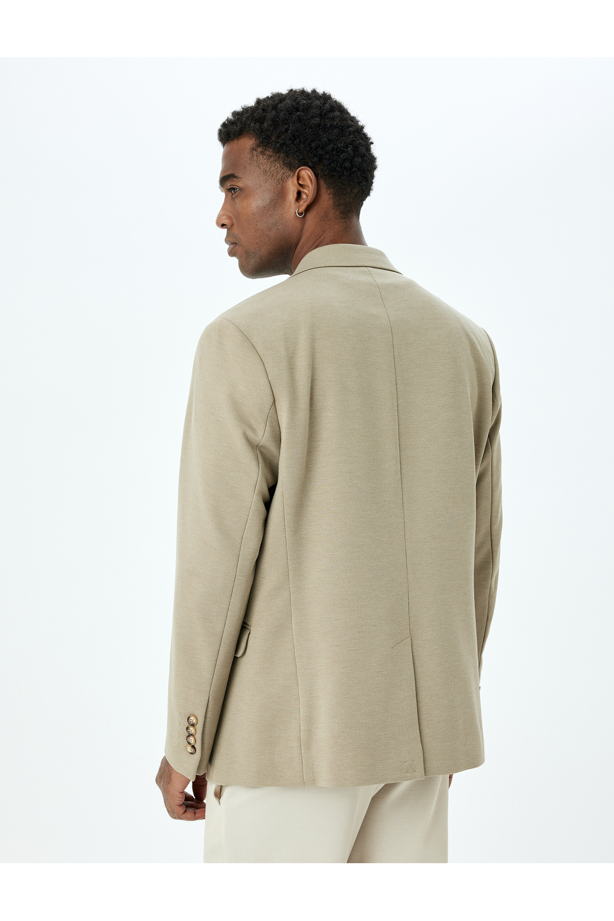 Mono Yaka Uzun Kollu Düğmeli Klasik Slim Fit Blazer Ceket