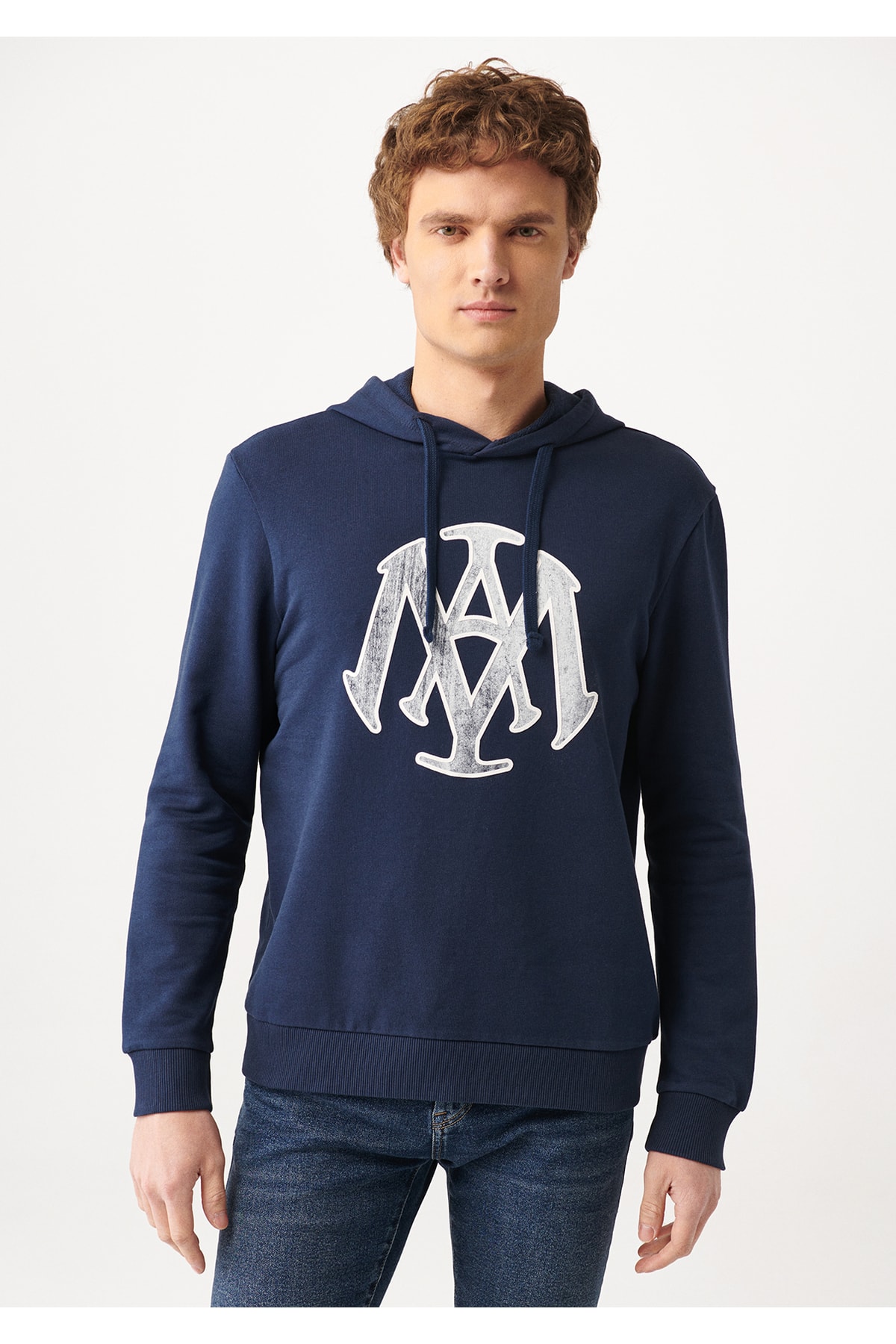 Mühür Logo Baskılı Lacivert Sweatshirt 065753-29743