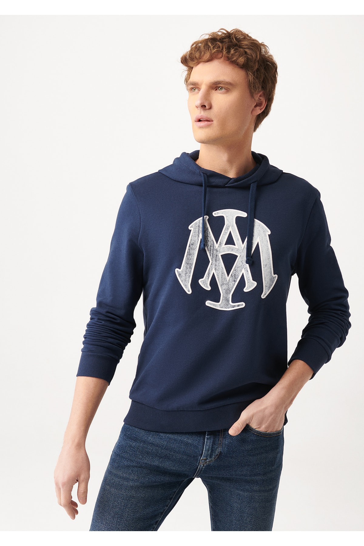Mühür Logo Baskılı Lacivert Sweatshirt 065753-29743