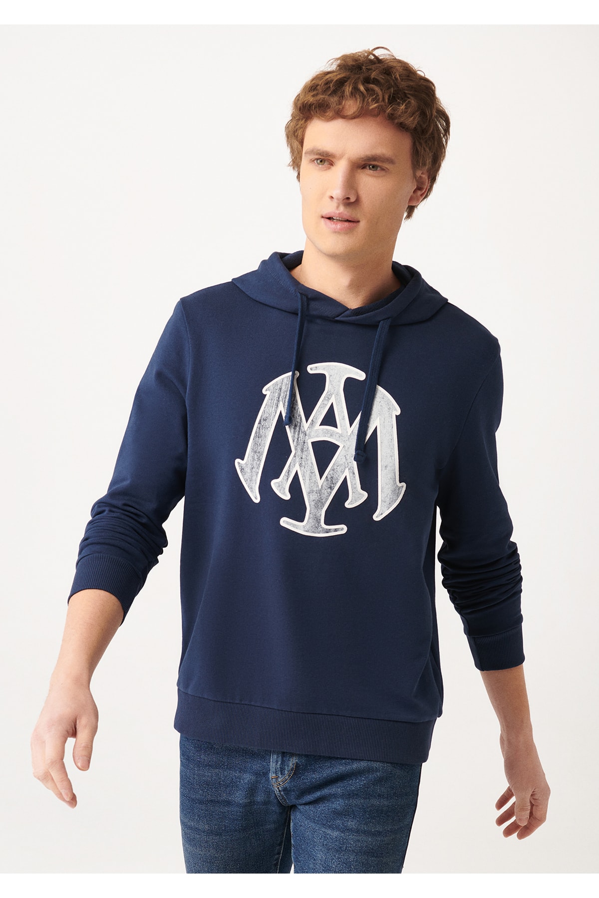 Mühür Logo Baskılı Lacivert Sweatshirt 065753-29743