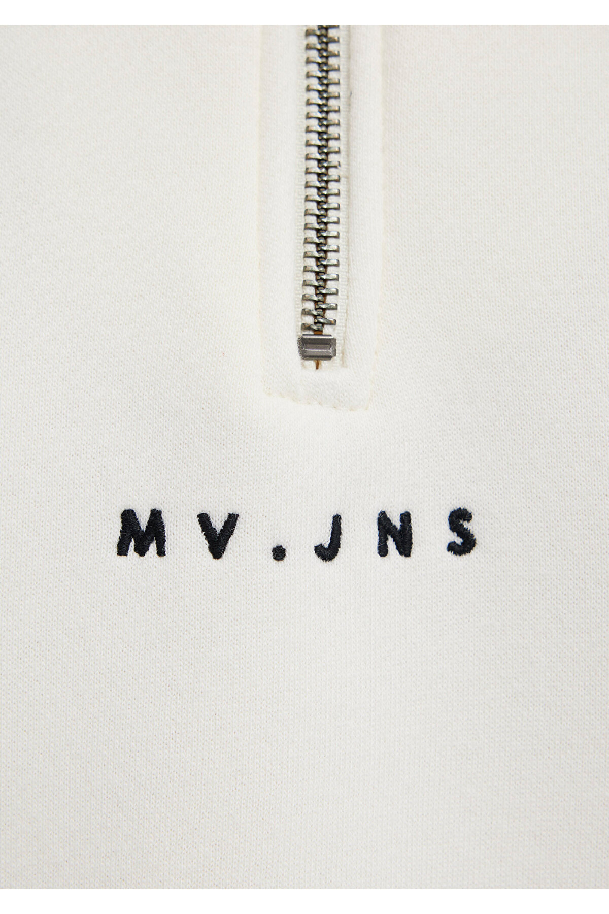 MVJNS Nakışlı Yarı Fermuarlı Ekru Sweatshirt 1S10533-89145