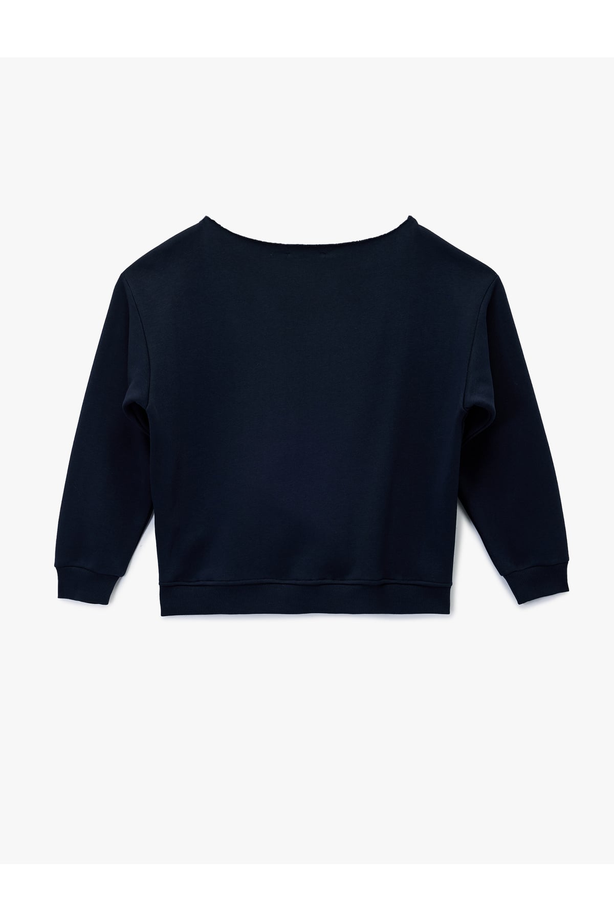Nakışlı Şardonlu Kanguru Cepli Kayık Yaka Oversize Sweatshirt