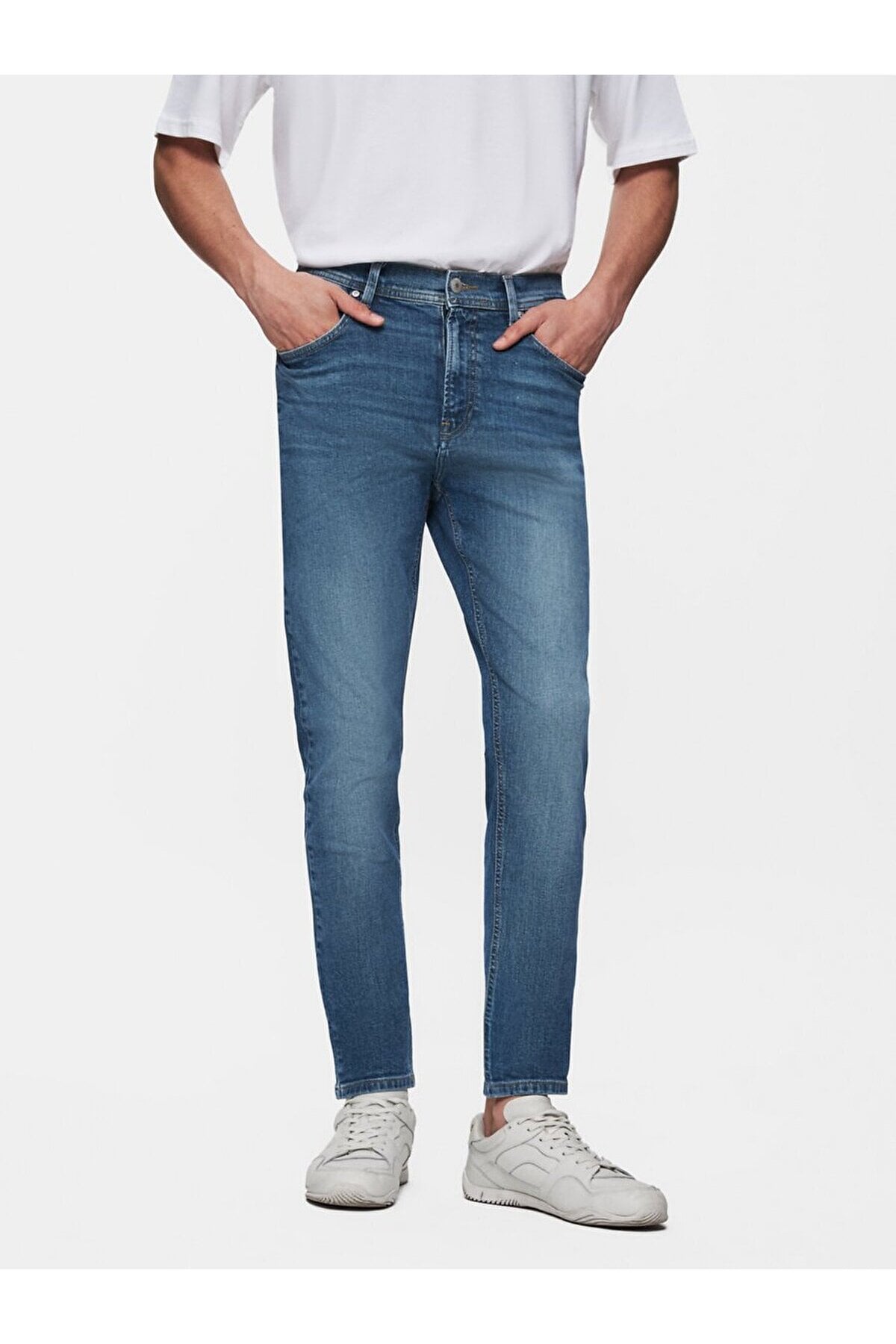 New Smarty Dar Paça Orta Bel Jean Pantolon