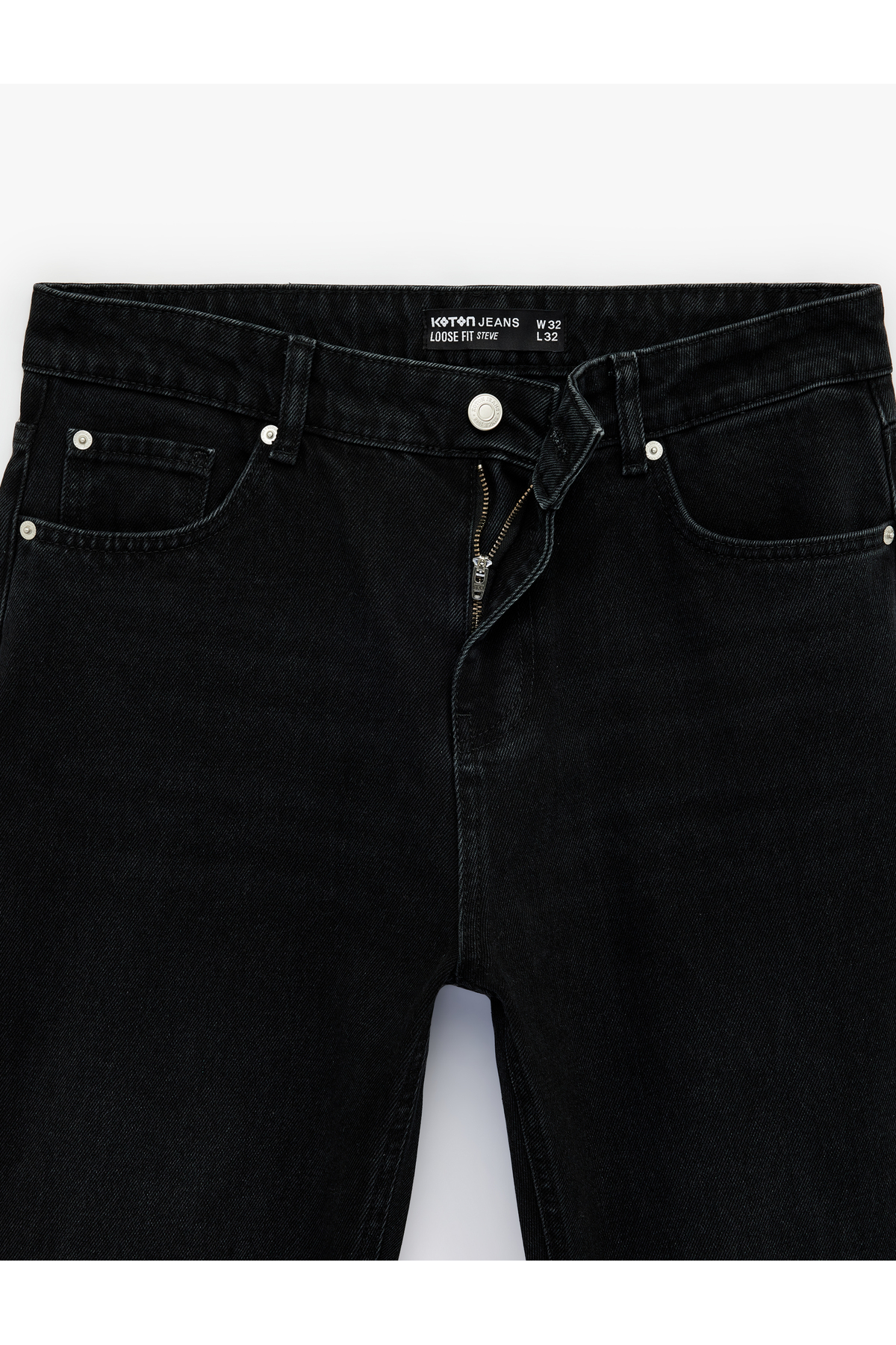 Normal Bel Bol Kalıp Pamuklu Loose Straight Fit Jean Pantolon
