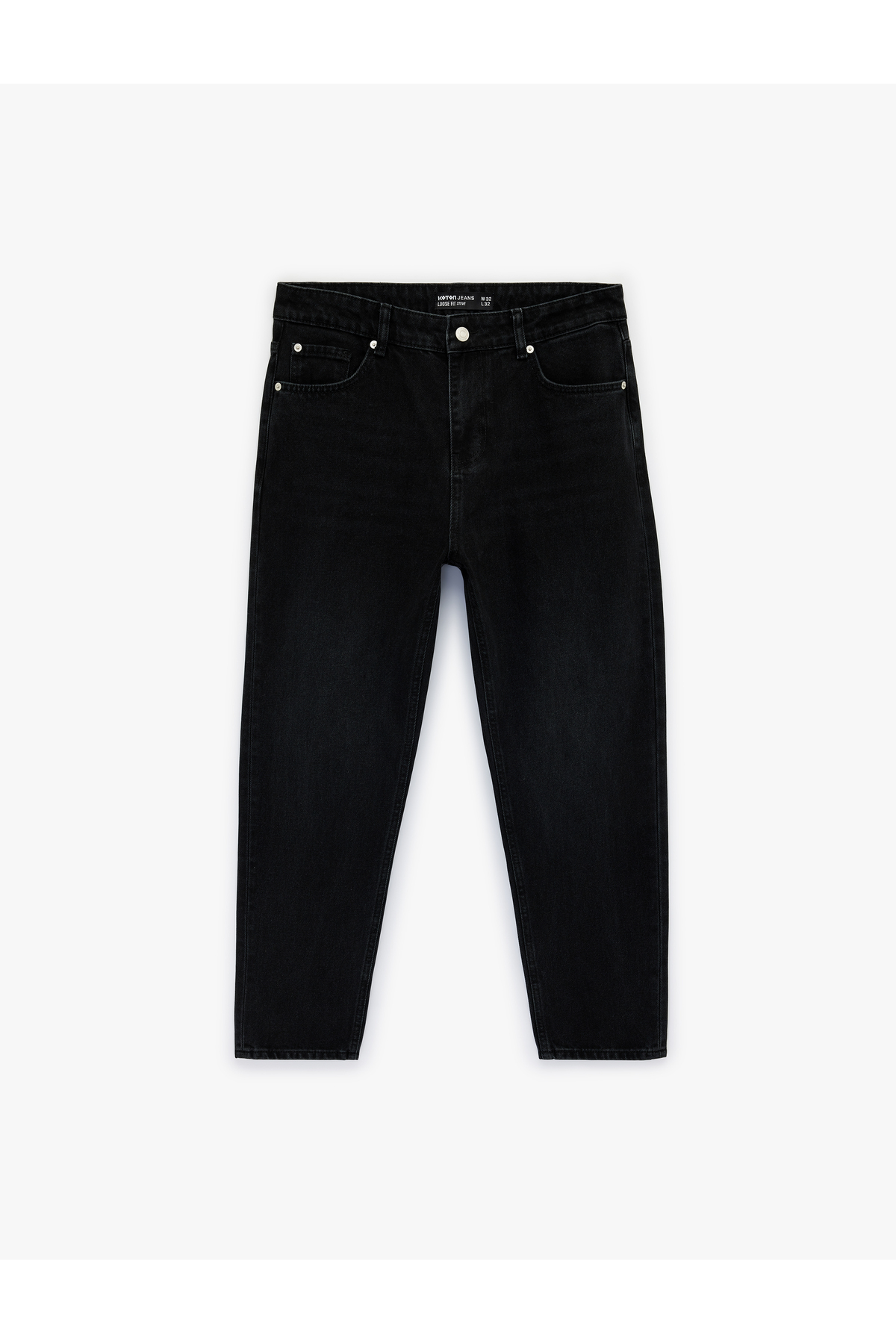 Normal Bel Bol Kalıp Pamuklu Loose Straight Fit Jean Pantolon