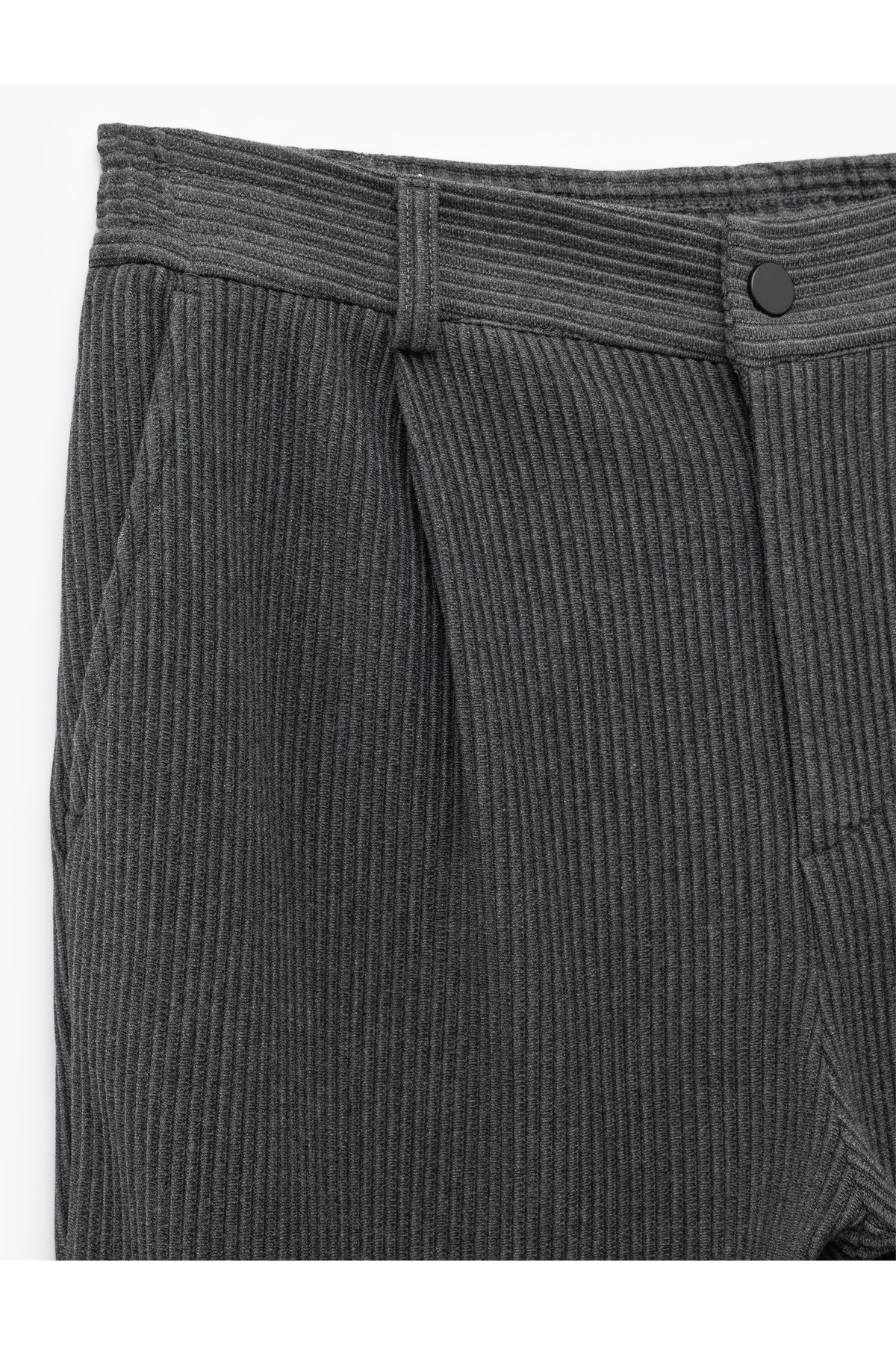 Normal Bel Cep Detaylı Düğmeli Fitilli Chino Pantolon