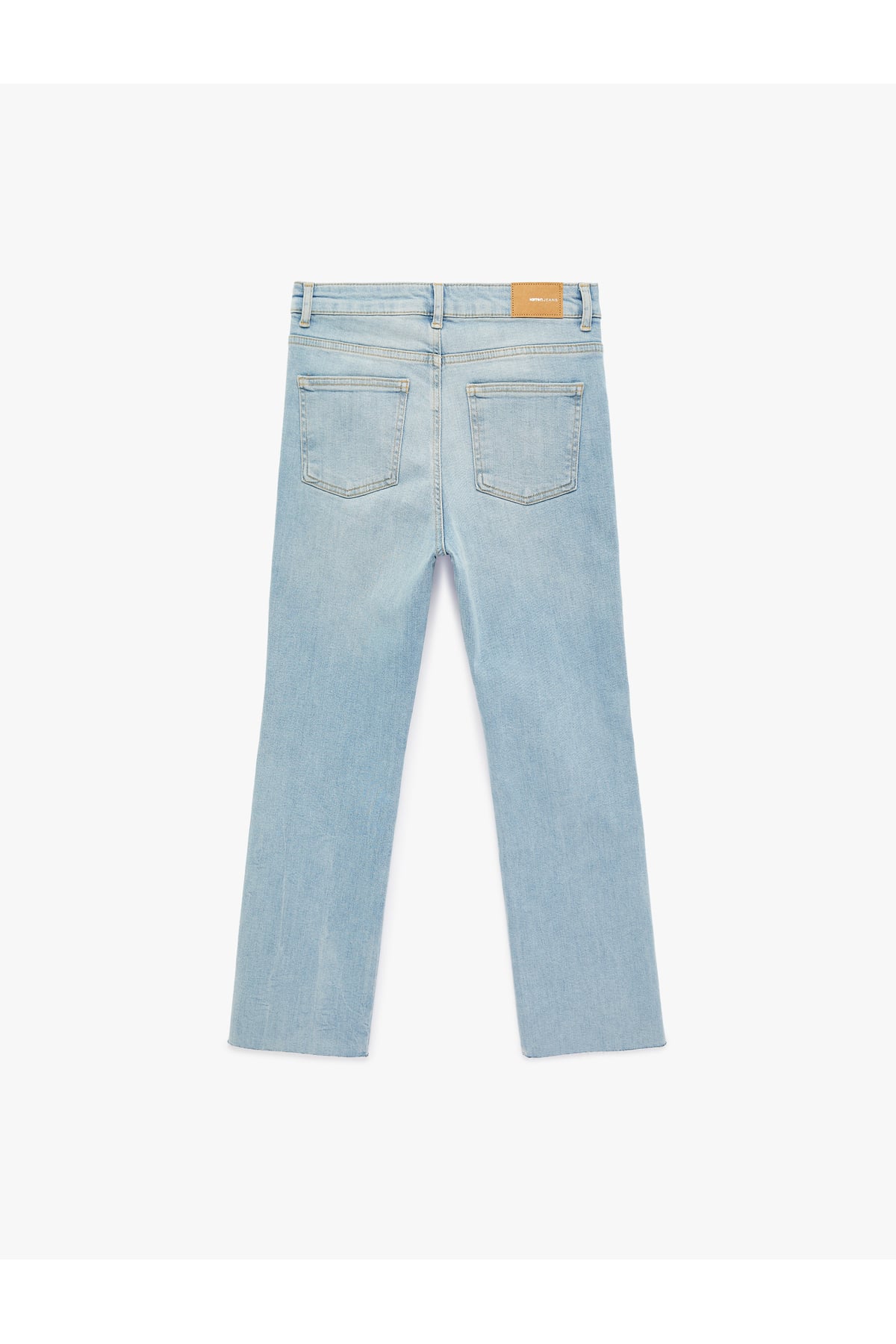 Normal Bel Dar Kesim Düğmeli Pamuklu İspanyol Paça Denim Pantolon - Flare Jeans