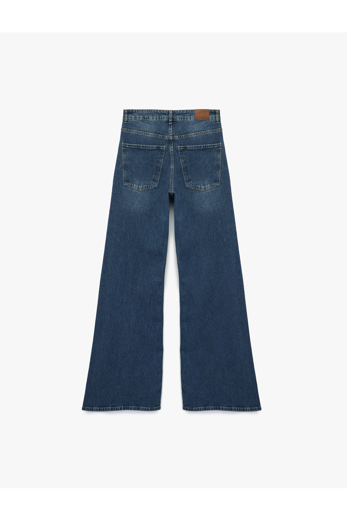 Normal Bel Düğmeli Cepli Geniş İspanyol Paça Jean Pantolon - Wide Flare Jean