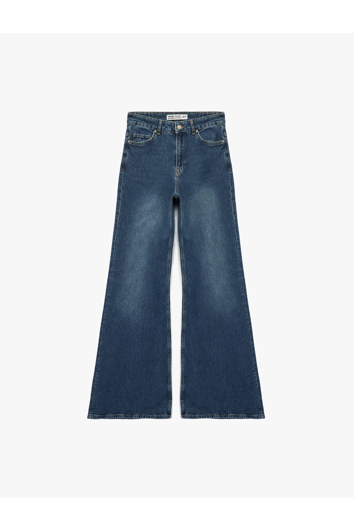 Normal Bel Düğmeli Cepli Geniş İspanyol Paça Jean Pantolon - Wide Flare Jean