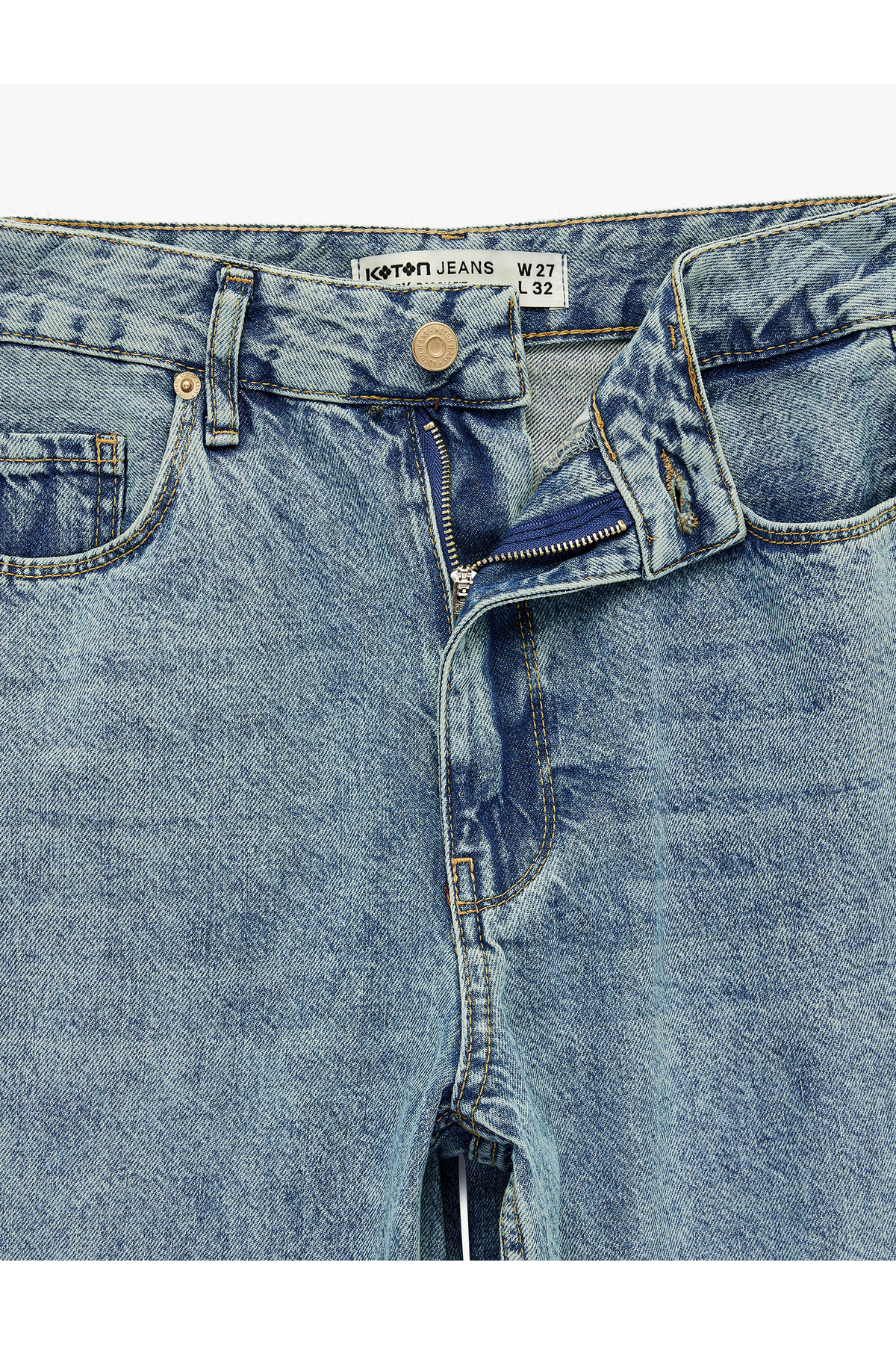 Normal Bel Düz Paça Pamuklu Rahat Kalıp Baggy Jean Pantolon - Baggy Jeans