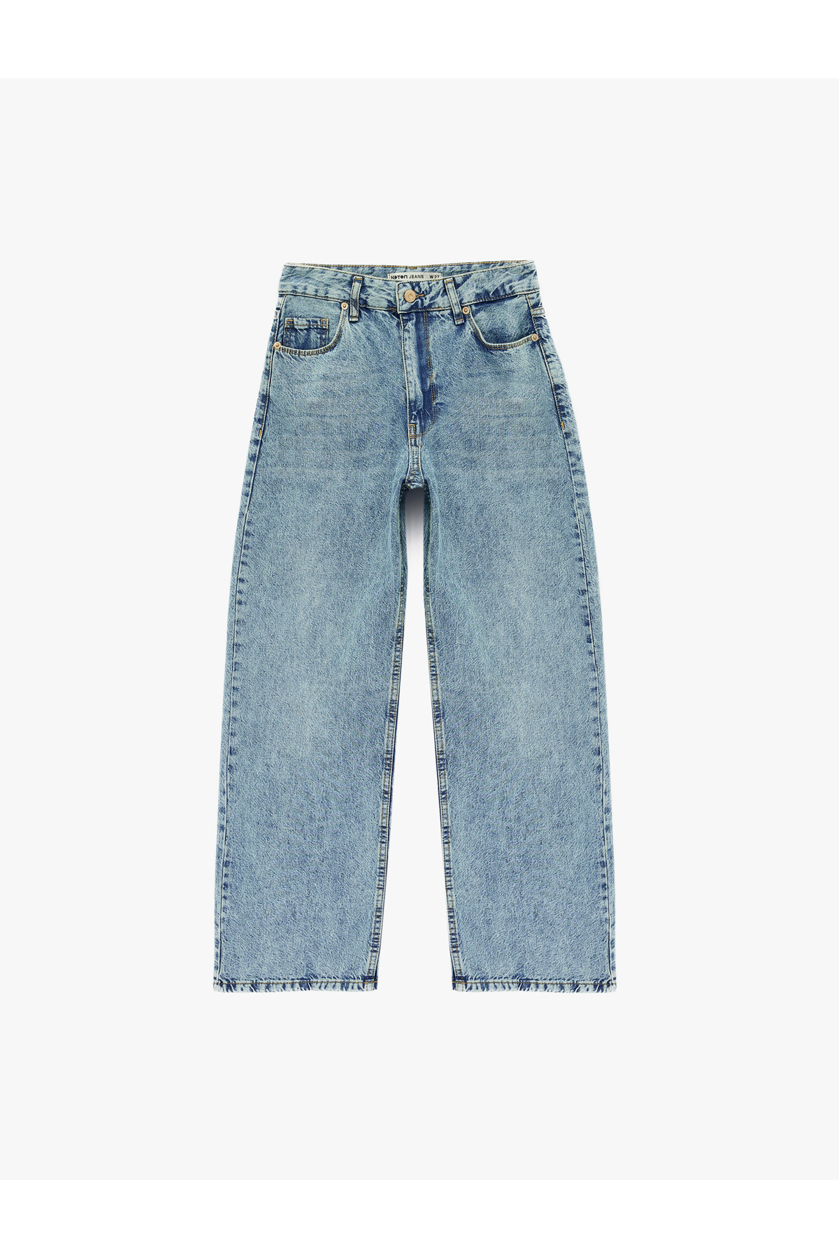 Normal Bel Düz Paça Pamuklu Rahat Kalıp Baggy Jean Pantolon - Baggy Jeans