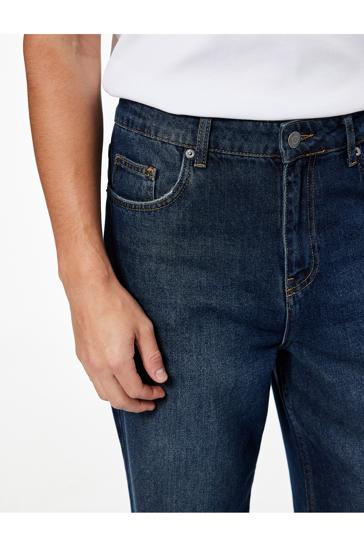Normal Bel Pamuklu Bol Baggy Jean Pantolon
