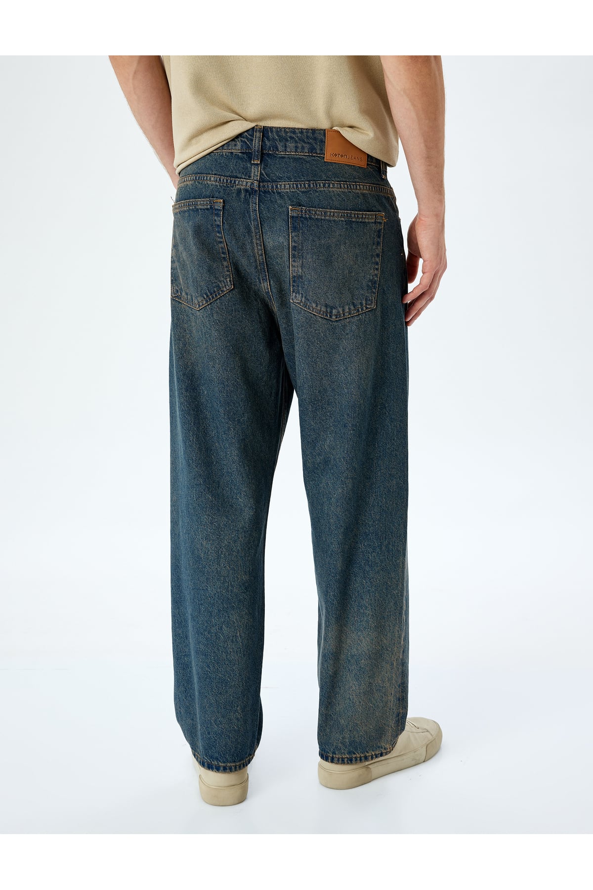 Normal Bel Pamuklu Bol Baggy Jean Pantolon