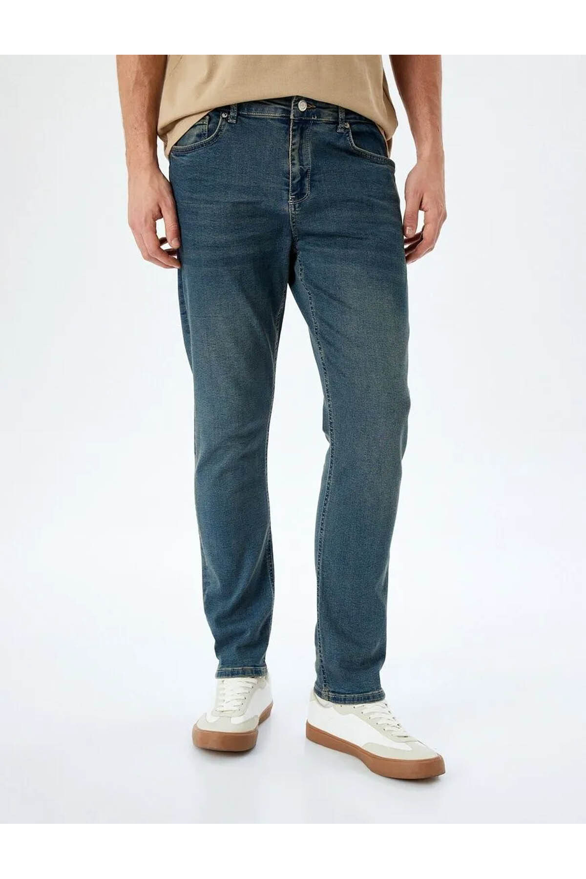 Normal Bel Pamuklu Cepli Slim Fit Jean Pantolon - Brad Jean