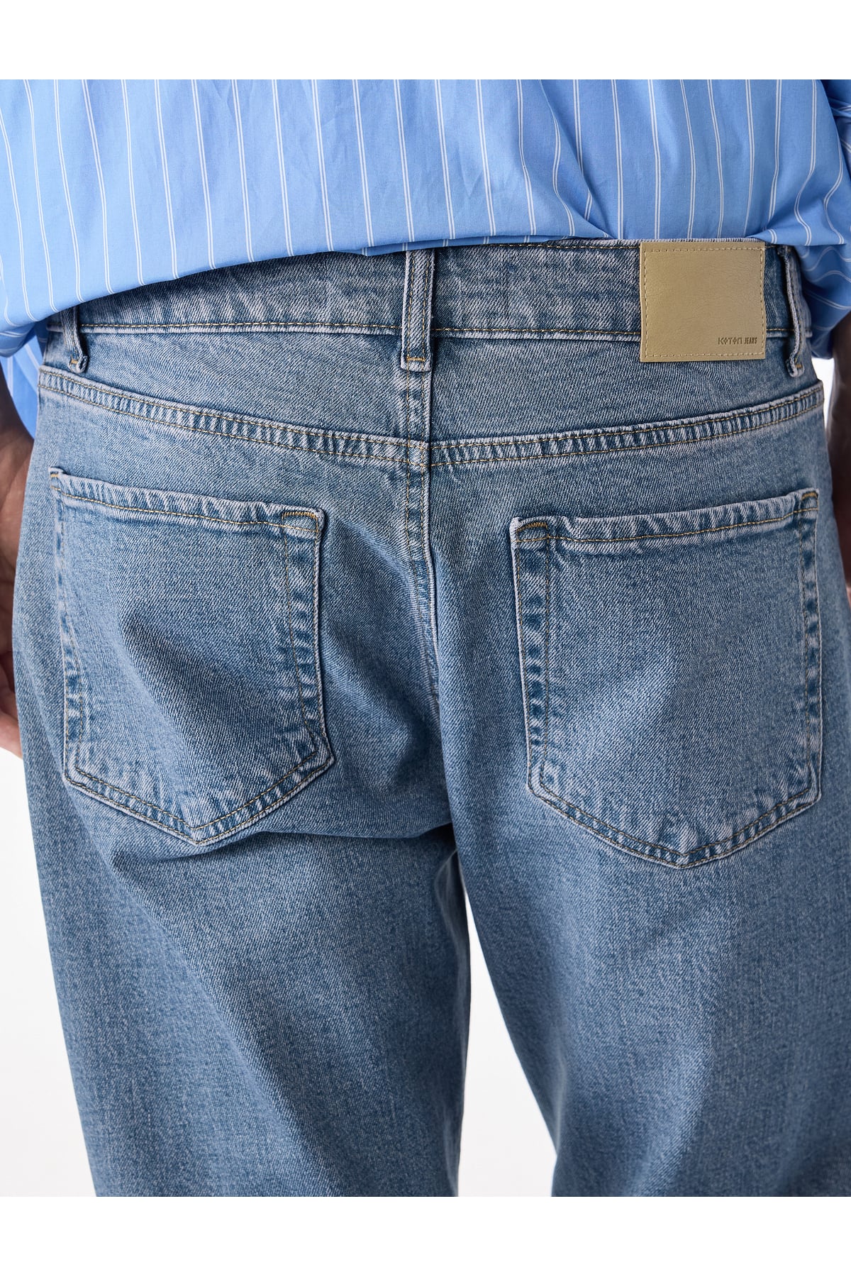 Normal Bel Pamuklu Cepli Straight Fit Jean Pantolon - Mark Jean