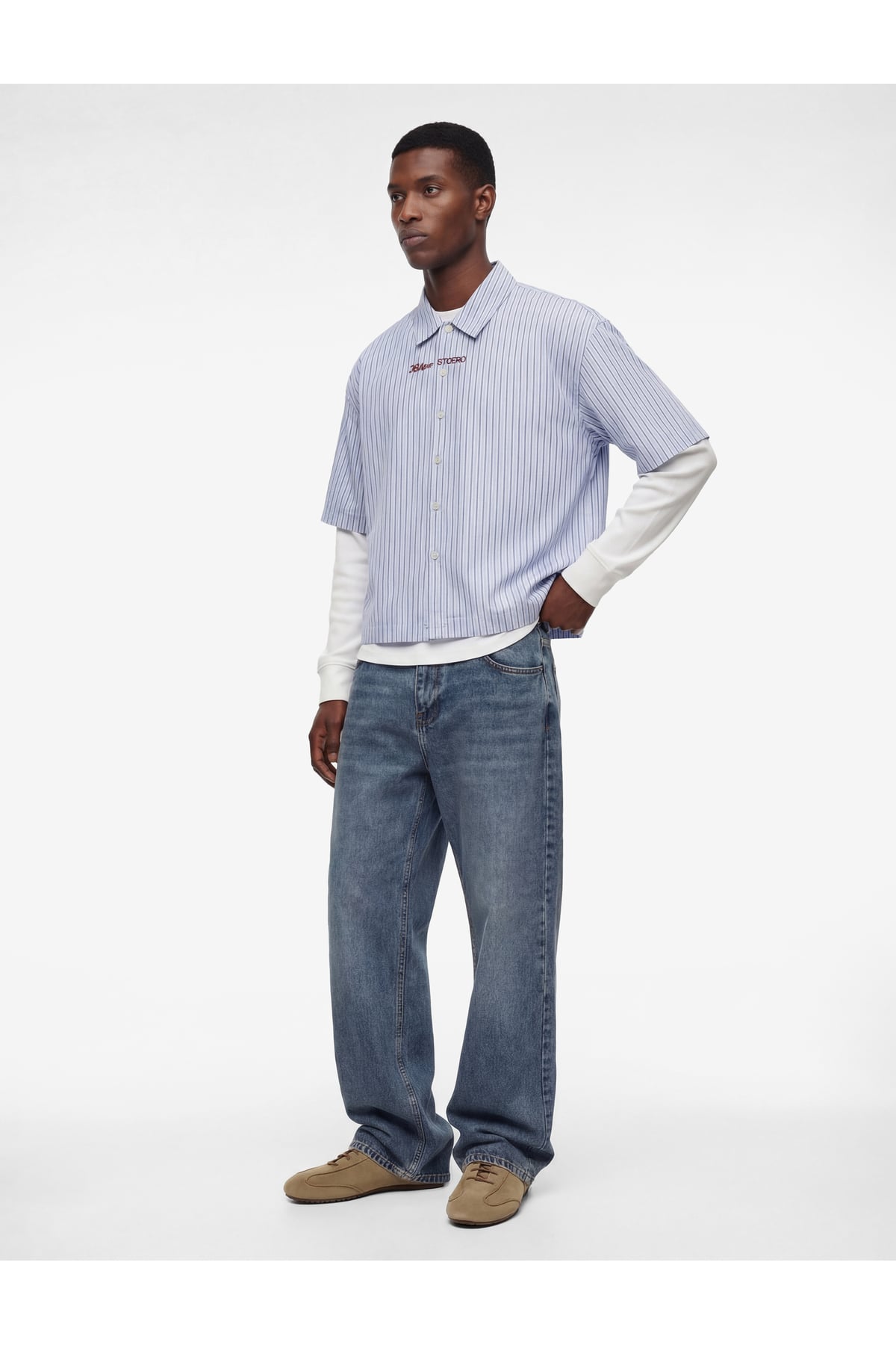 Normal Bel Pamuklu Cepli Vintage Straight Fit Jean Pantolon
