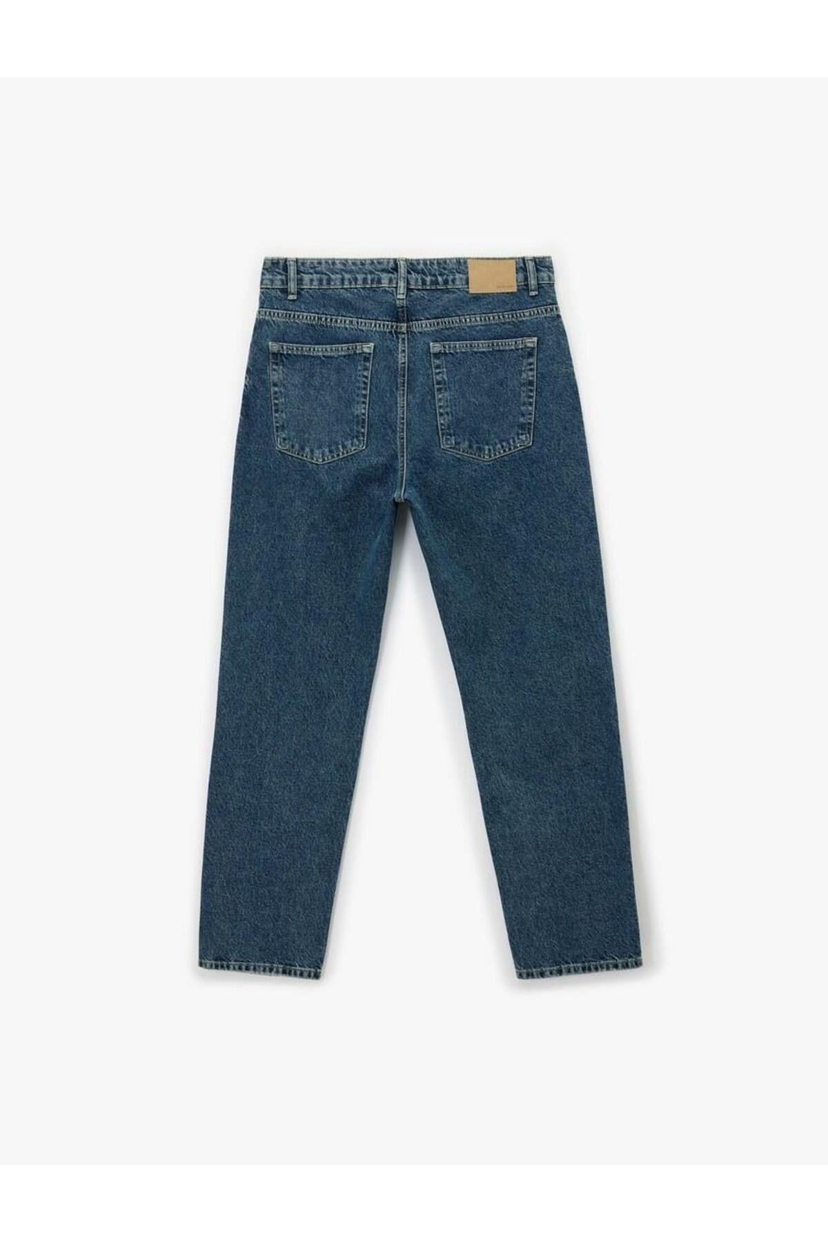 Normal Bel Pamuklu Cepli Vintage Straight Fit Jean Pantolon (AW 25)