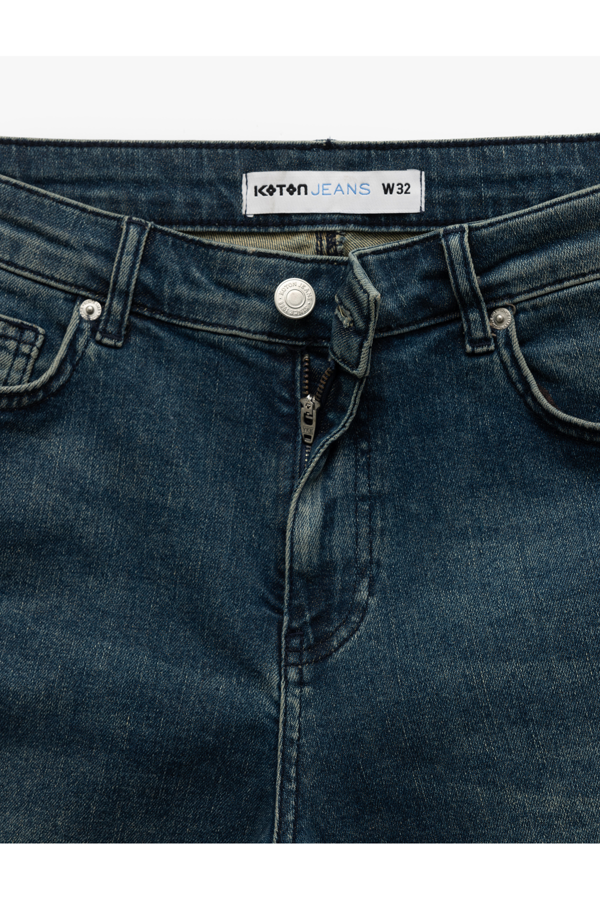 Normal Bel Pamuklu Katlamalı Paça Slim Fit Jean Şort