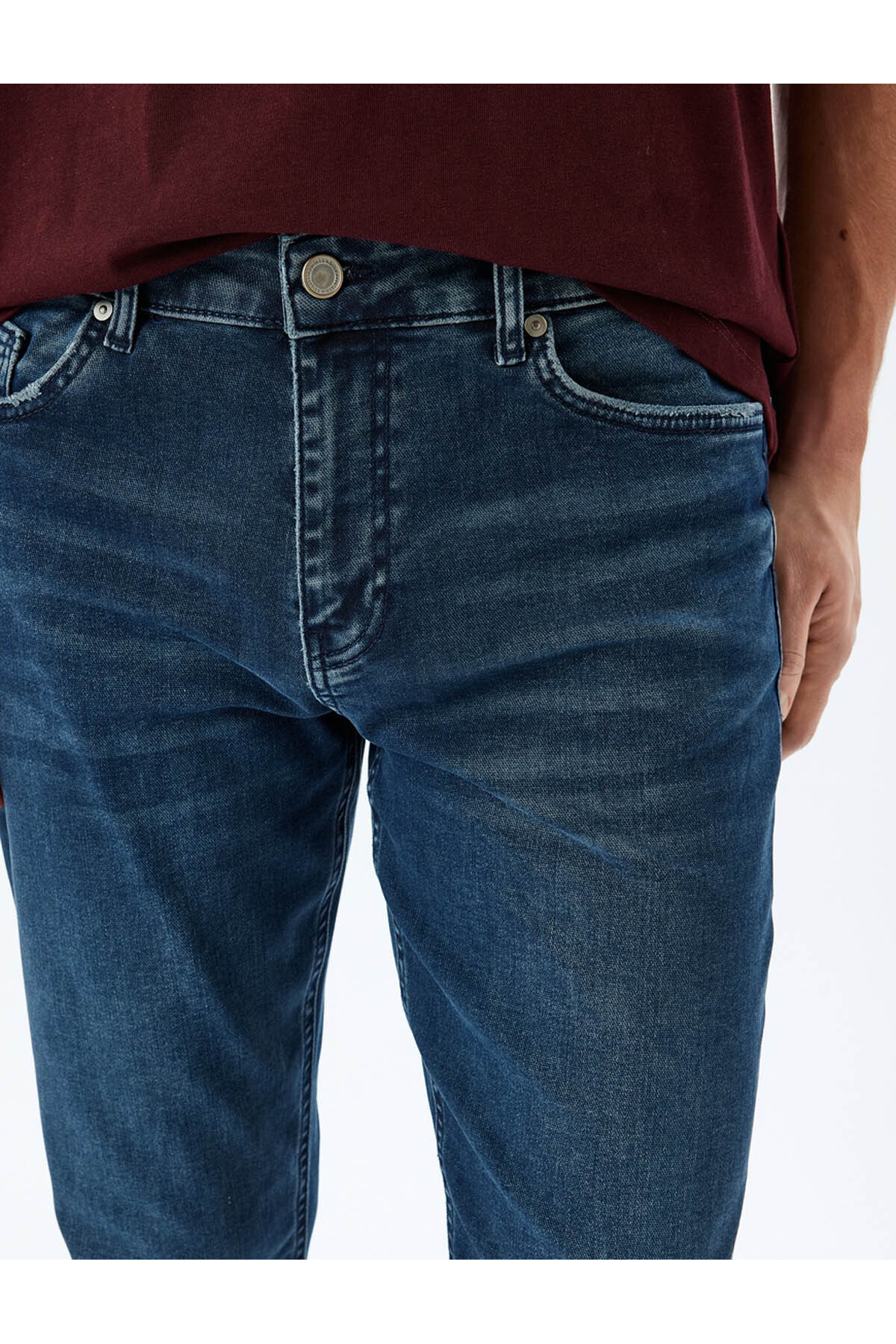 Normal Bel Pamuklu Slim Fit Denim Pantolon - Brad Jean