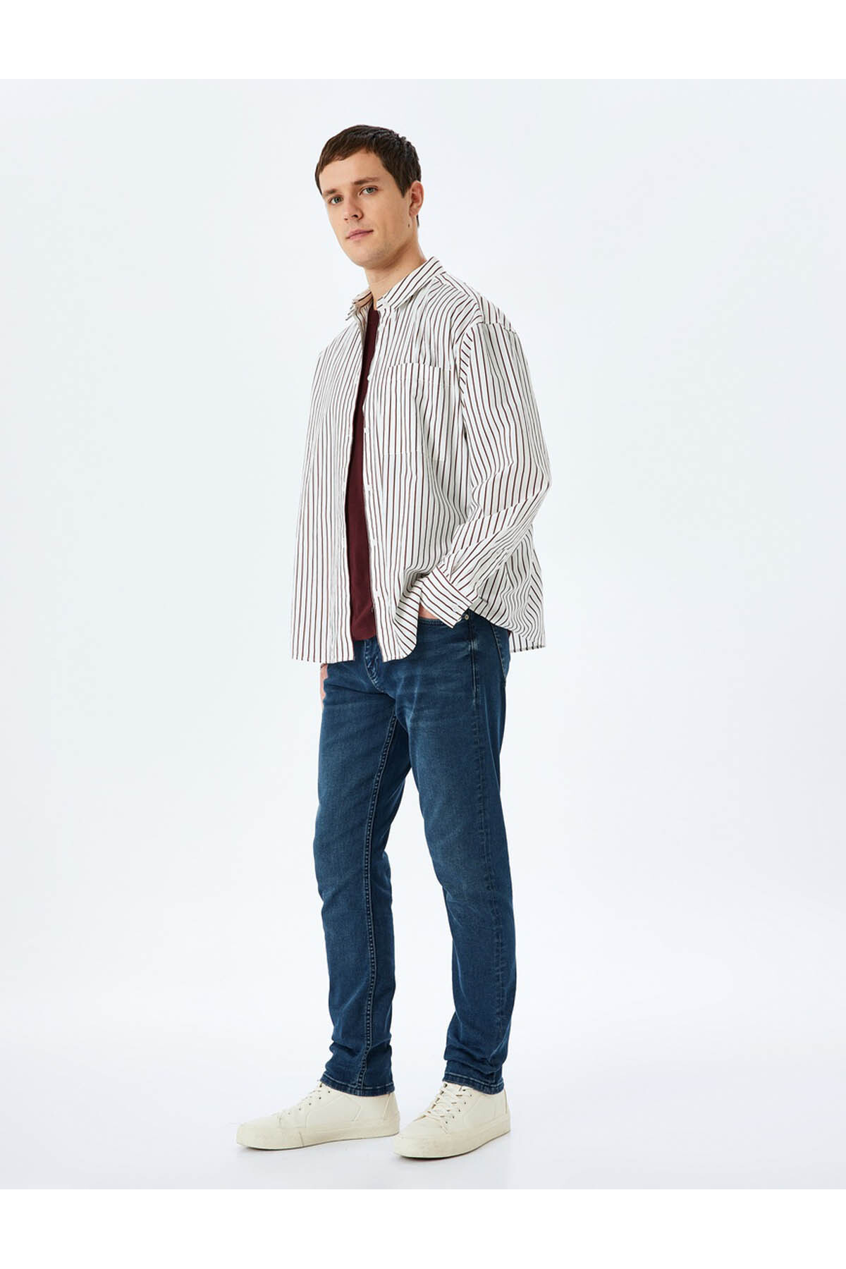 Normal Bel Pamuklu Slim Fit Denim Pantolon - Brad Jean