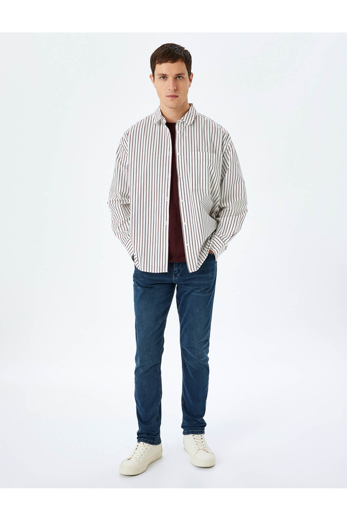 Normal Bel Pamuklu Slim Fit Denim Pantolon - Brad Jean