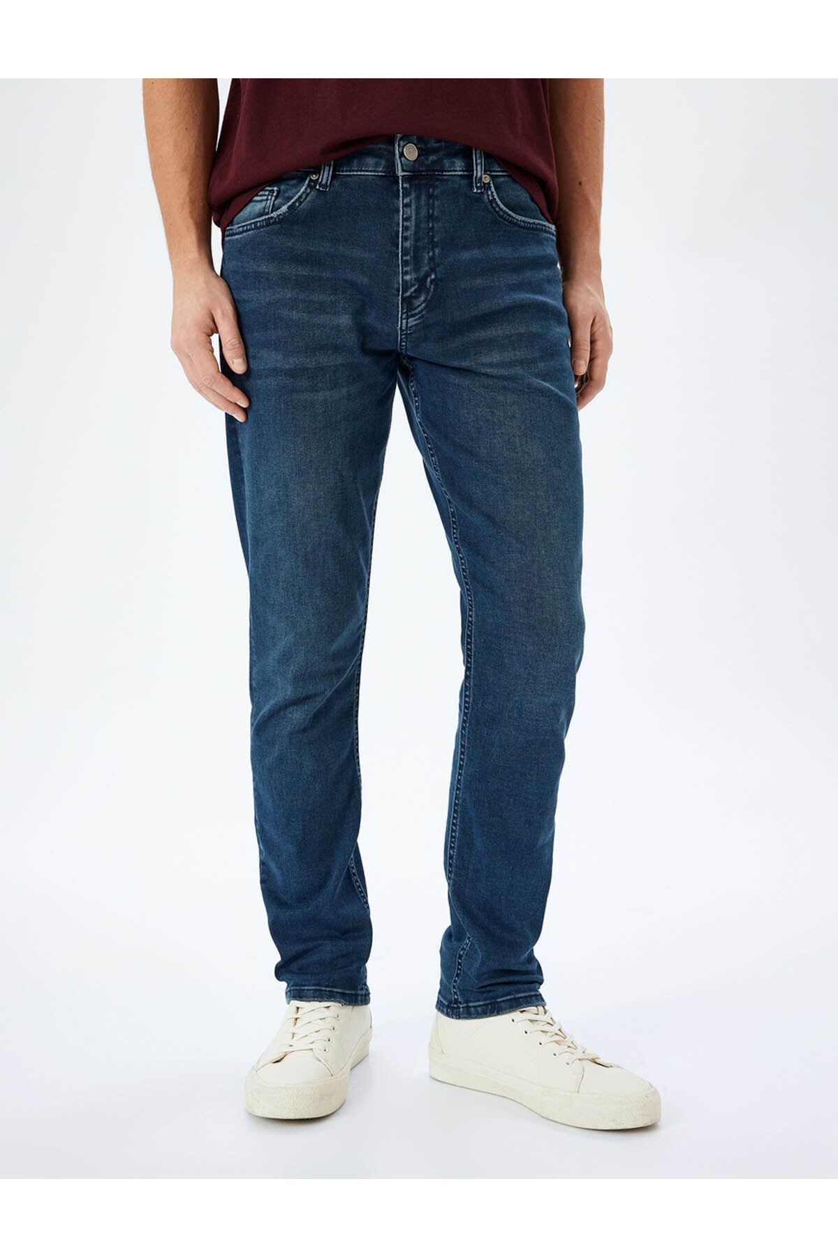 Normal Bel Pamuklu Slim Fit Denim Pantolon - Brad Jean