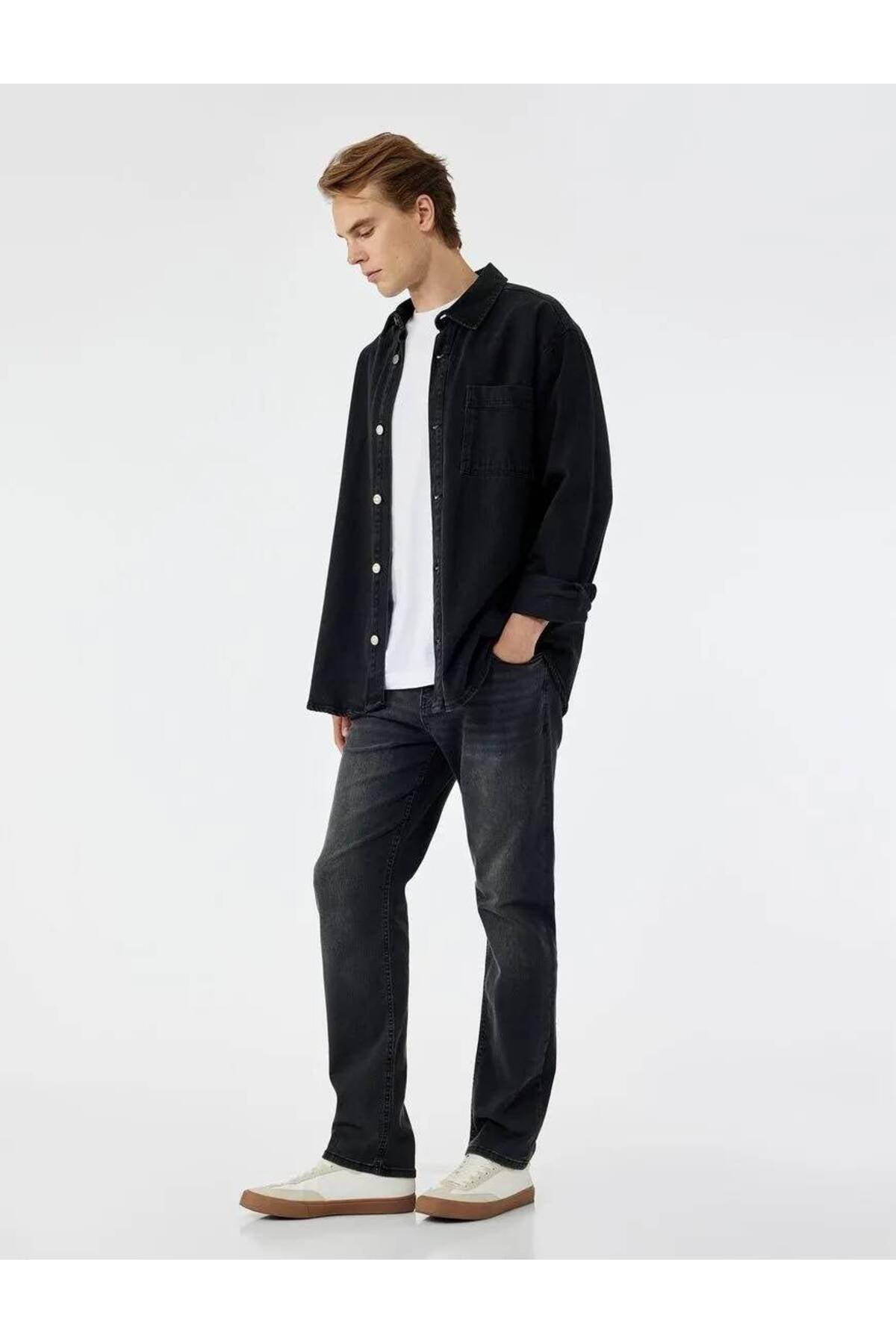 Normal Bel Pamuklu Straight Fit Jean Pantolon - Mark Jean
