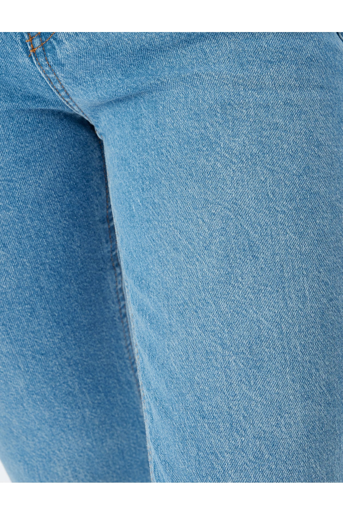 Normal Bel Slim Fit Düz Paça Cepli Düğmeli Kot Pantolon - Slim Straight Fit Jean