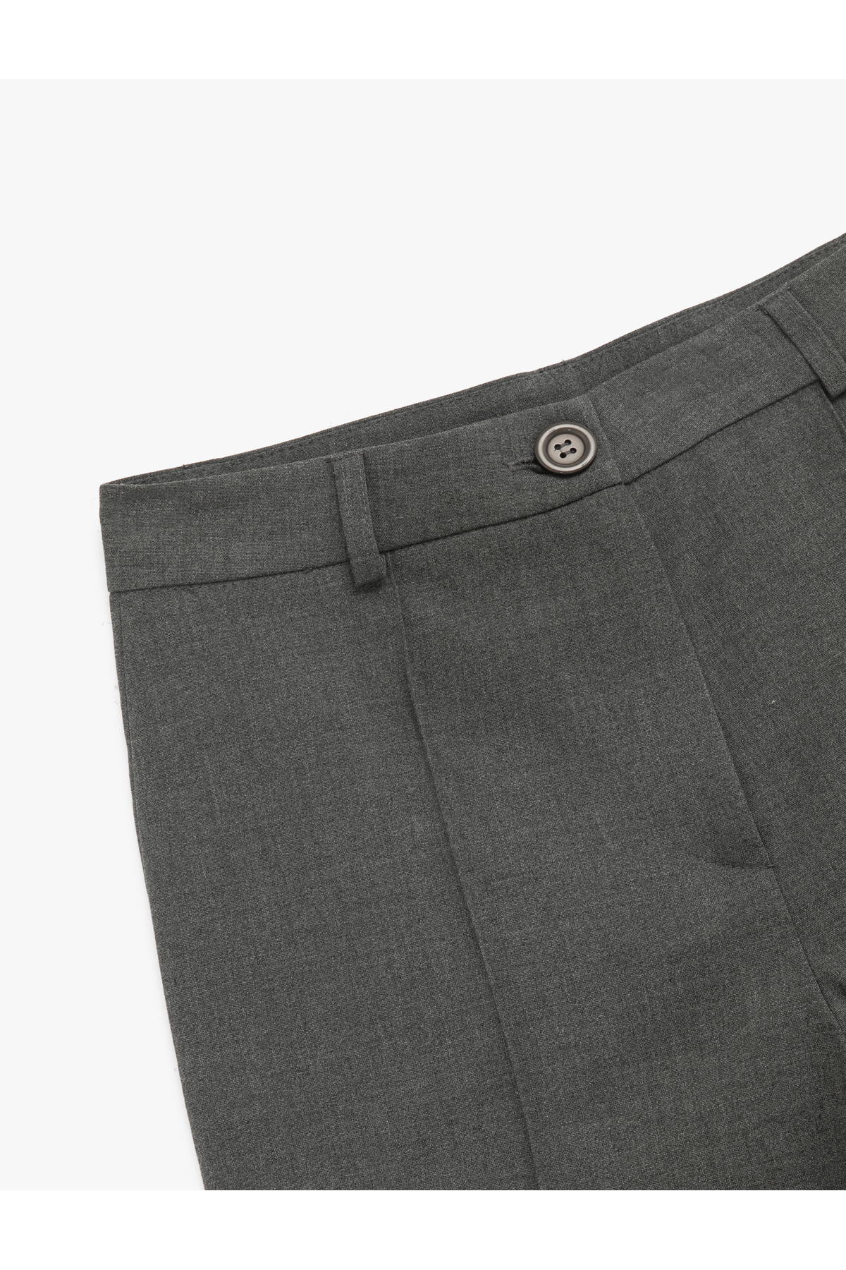Normal Bel Straight Fit Nervür Detaylı Kumaş Pantolon