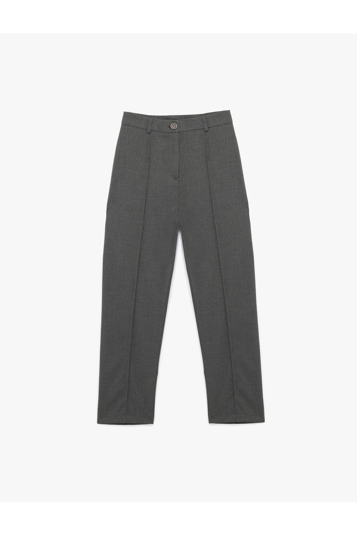 Normal Bel Straight Fit Nervür Detaylı Kumaş Pantolon