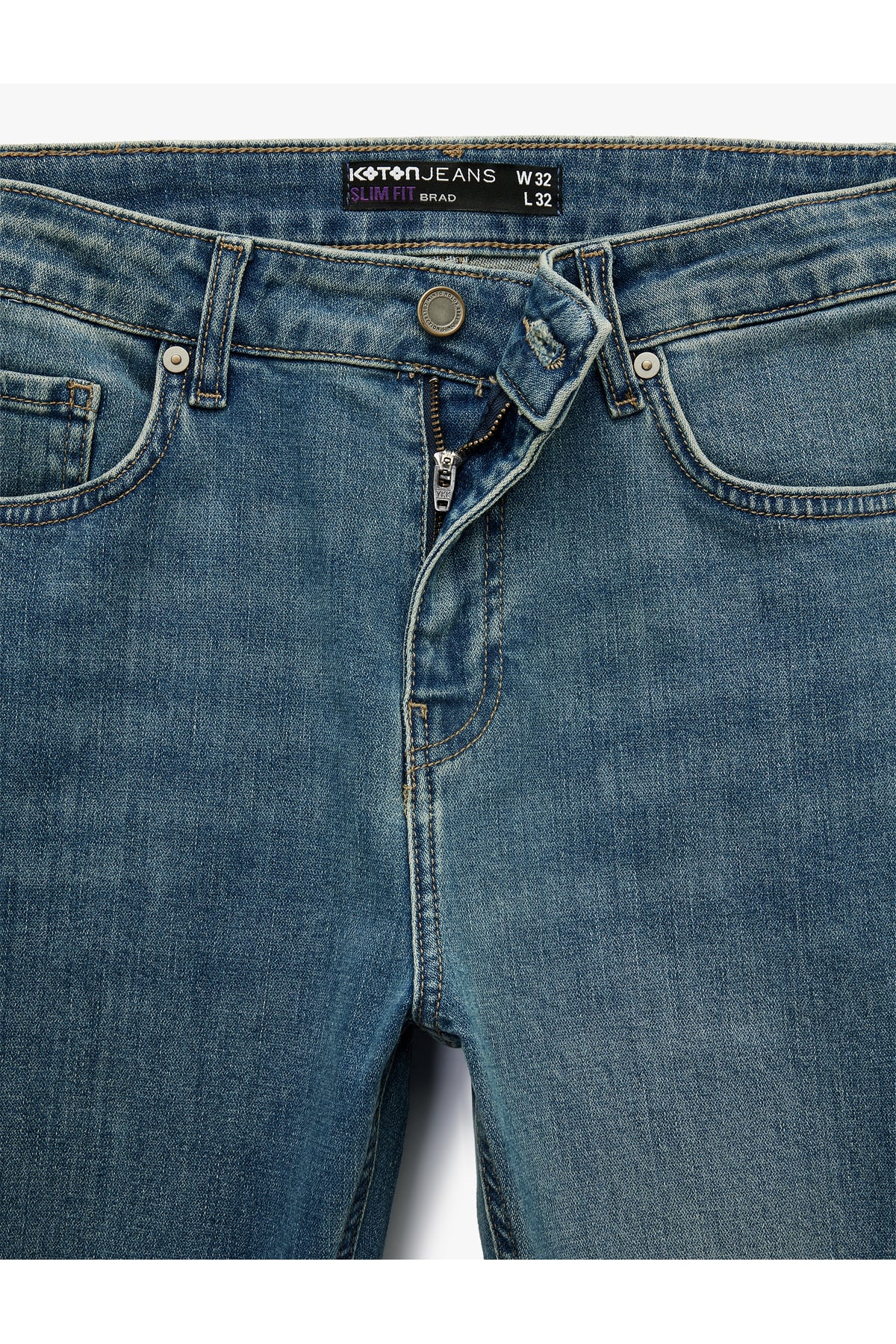 Normal Bel Yıpratmalı Pamuklu Slim Fit Jean Pantolon - Brad Jean