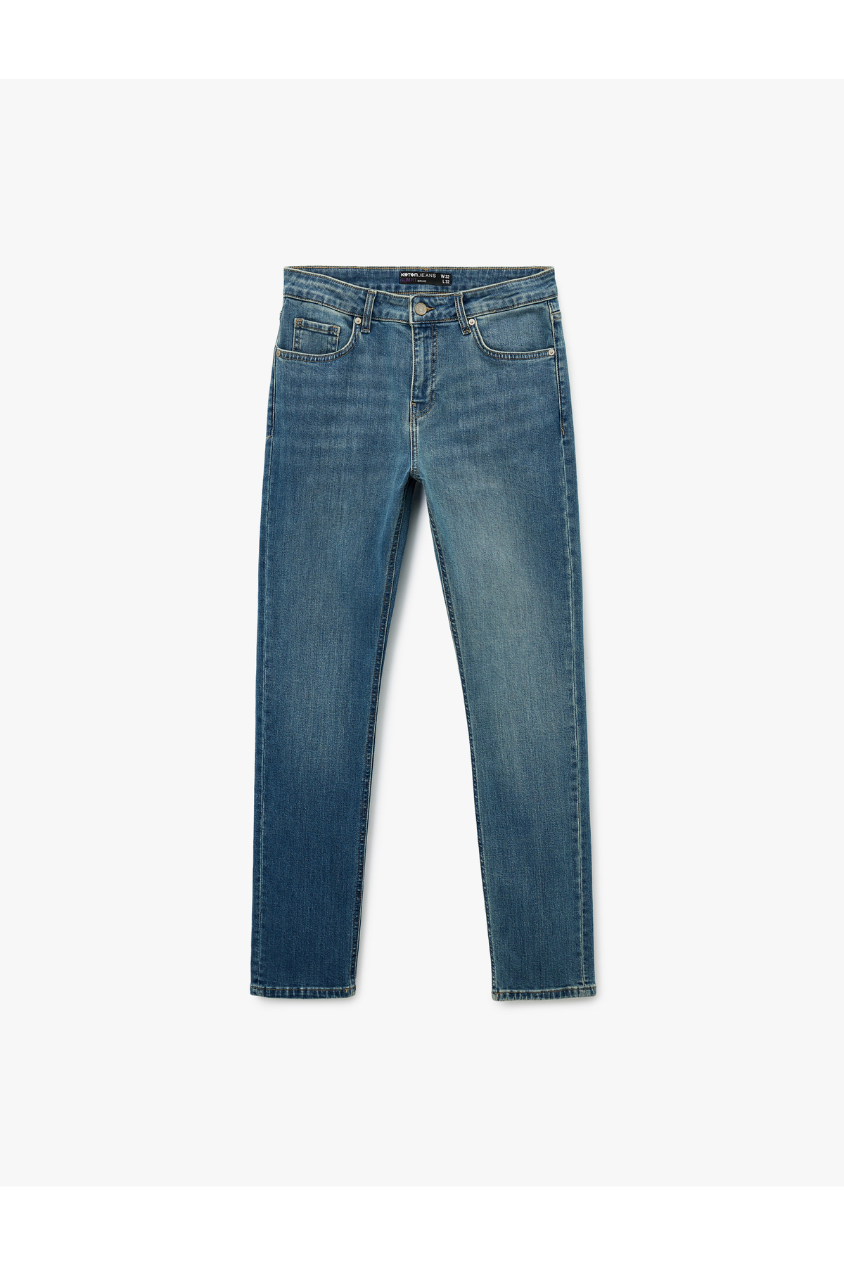 Normal Bel Yıpratmalı Pamuklu Slim Fit Jean Pantolon - Brad Jean