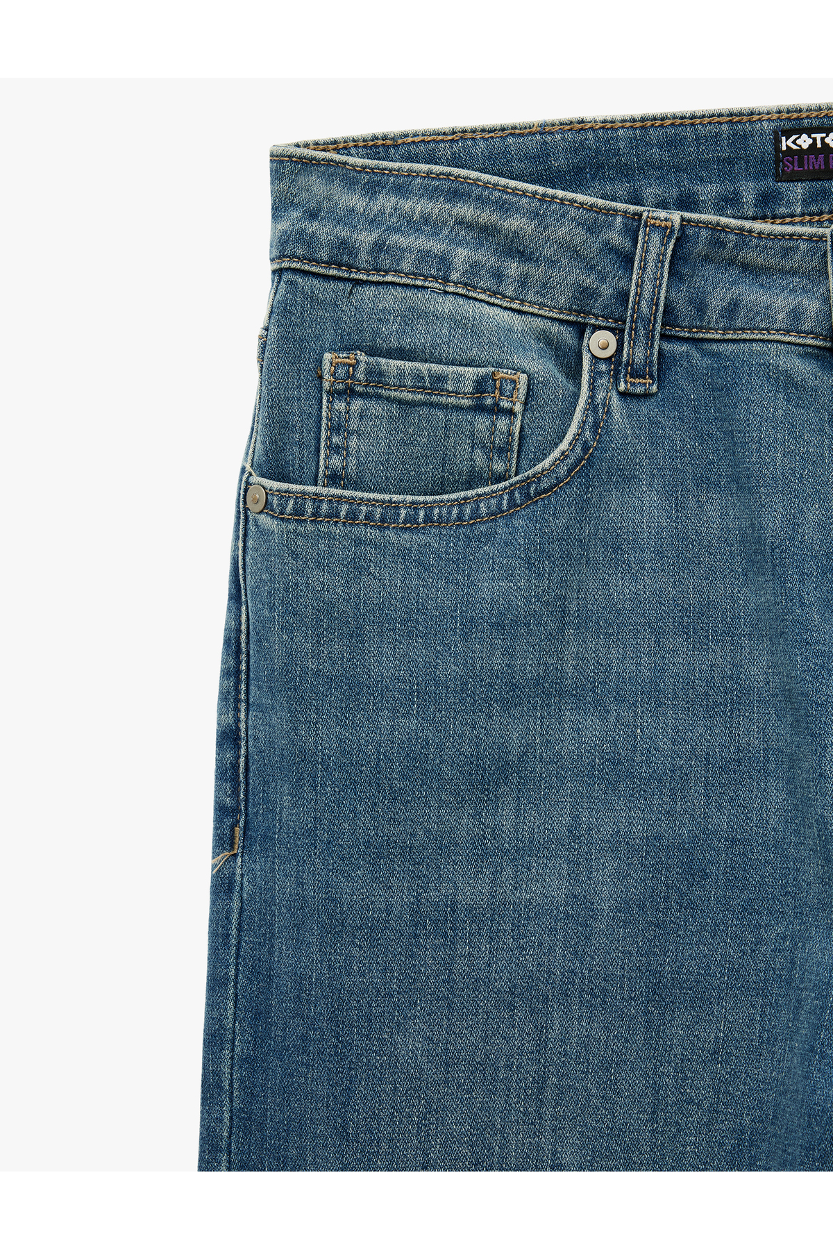 Normal Bel Yıpratmalı Pamuklu Slim Fit Jean Pantolon - Brad Jean