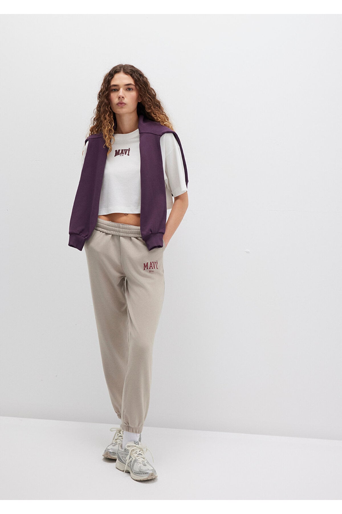 Örme Pantolon Maroon Banner