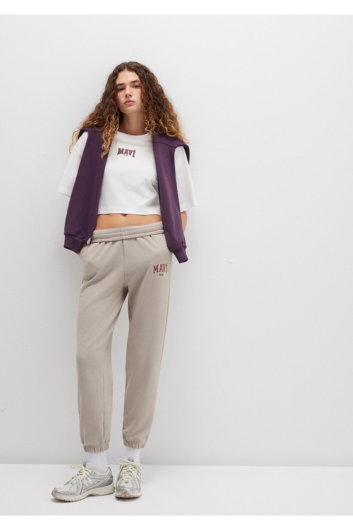 Örme Pantolon Maroon Banner