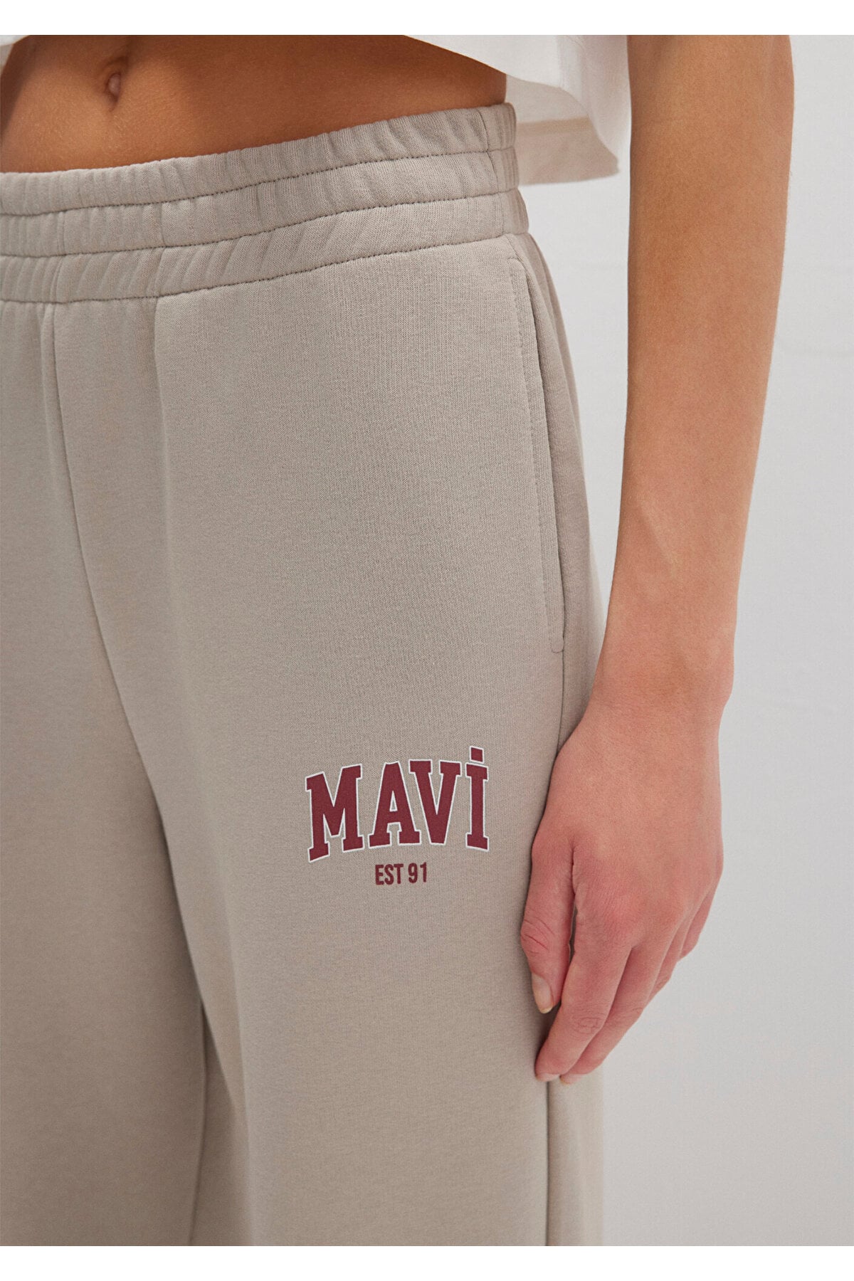 Örme Pantolon Maroon Banner