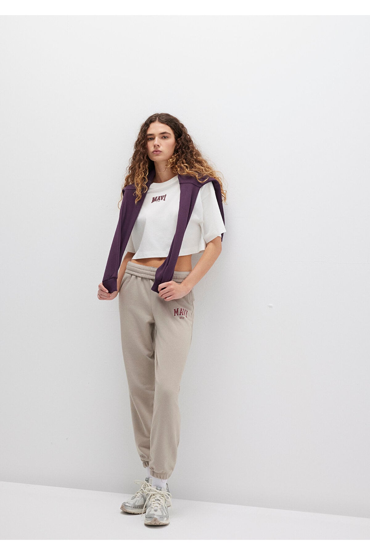 Örme Pantolon Maroon Banner