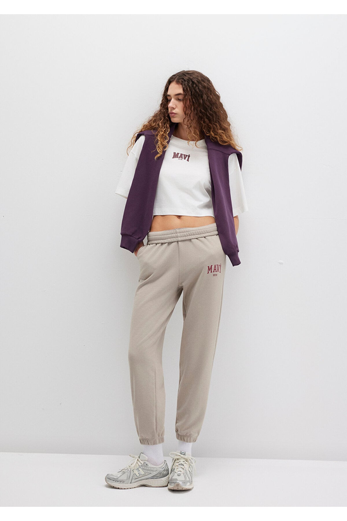 Örme Pantolon Maroon Banner