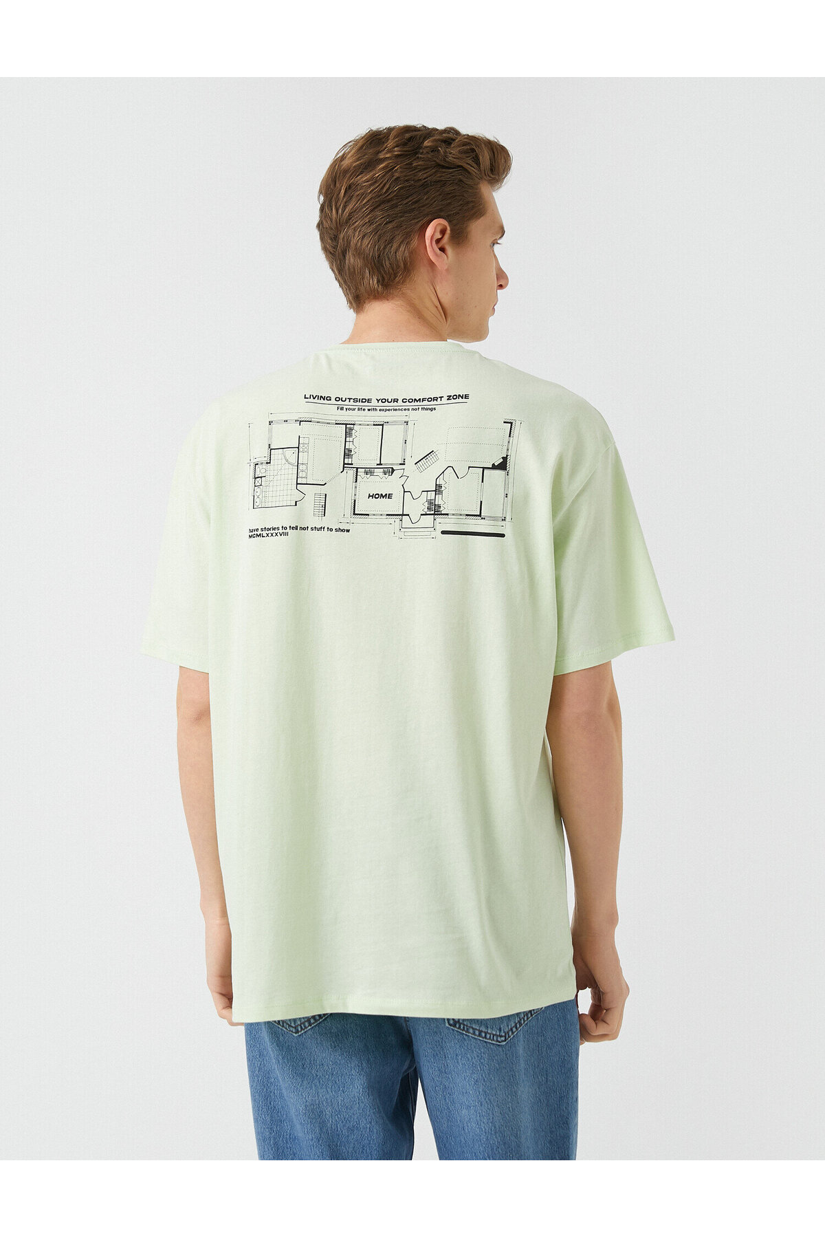 Oversize Arkası Baskılı Tişört