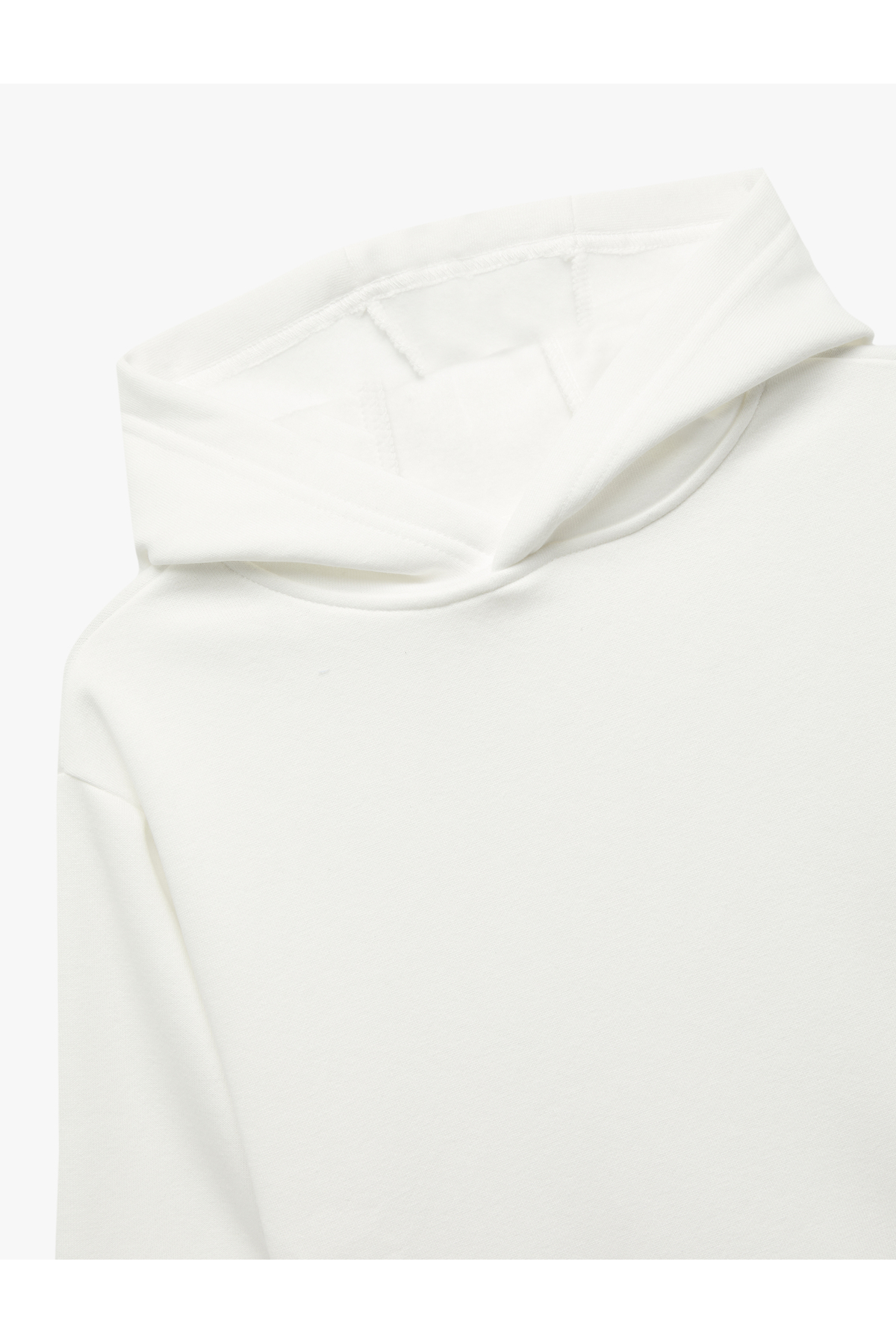 Oversize Şardonlu Uzun Kollu Basic Kapşonlu Sweatshirt