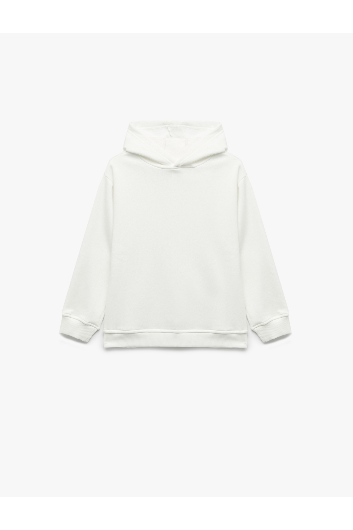 Oversize Şardonlu Uzun Kollu Basic Kapşonlu Sweatshirt